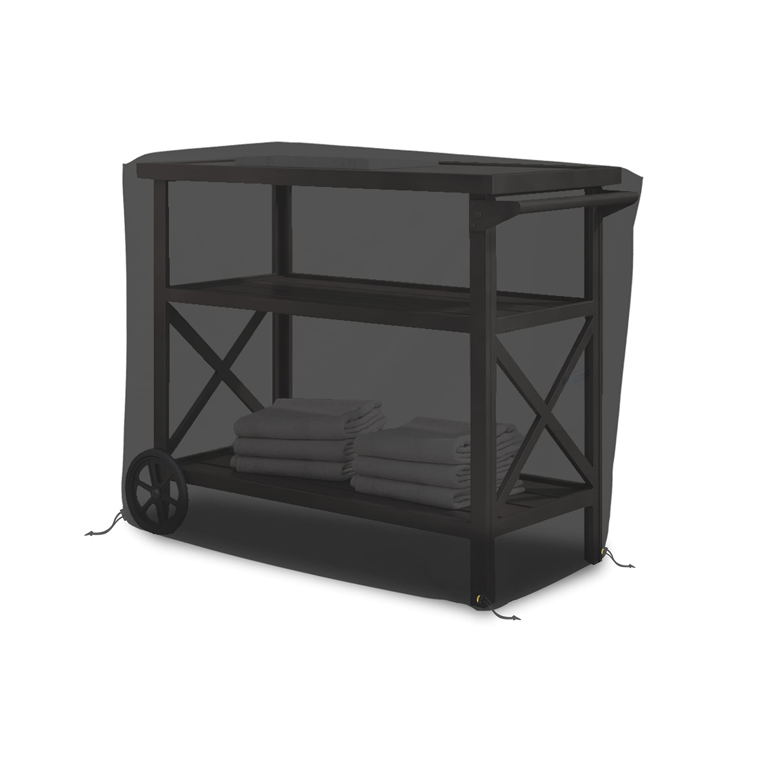 Bar Cart Cover 12 Oz Waterproof 100% Weather Resistant cart Cover with Air Pockets and Drawstring for Sung Fit (36" H x 40" W x 18" D), Black - Image 3