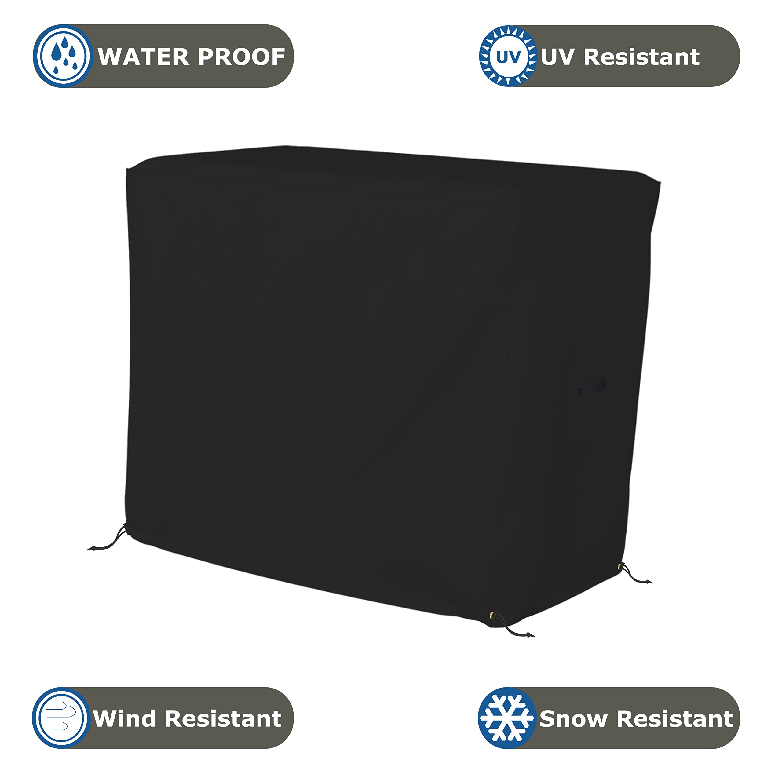 Bar Cart Cover 12 Oz Waterproof 100% Weather Resistant cart Cover with Air Pockets and Drawstring for Sung Fit (36" H x 40" W x 18" D), Black - Image 4