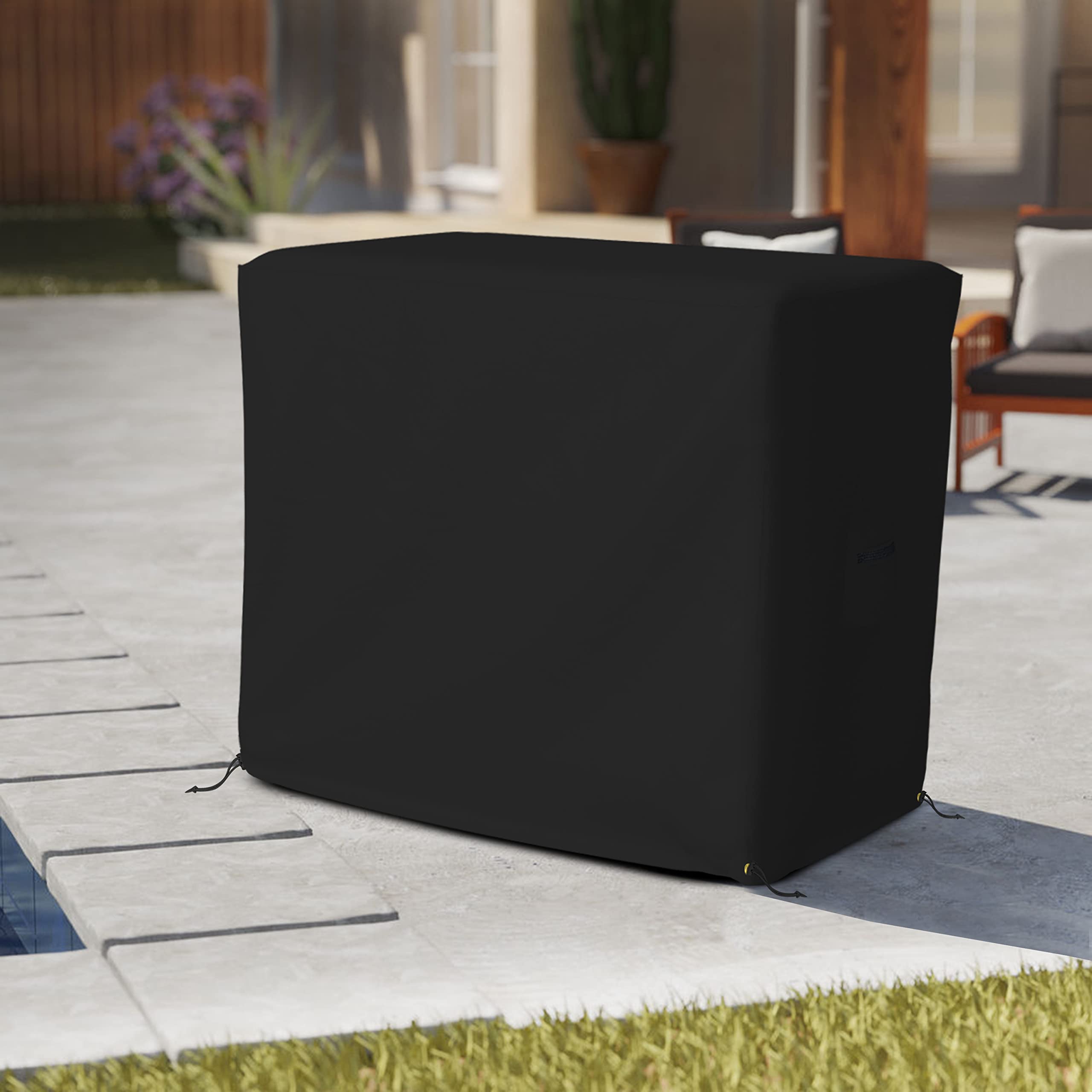 Bar Cart Cover 12 Oz Waterproof 100% Weather Resistant cart Cover with Air Pockets and Drawstring for Sung Fit (36" H x 40" W x 18" D), Black - Image 5