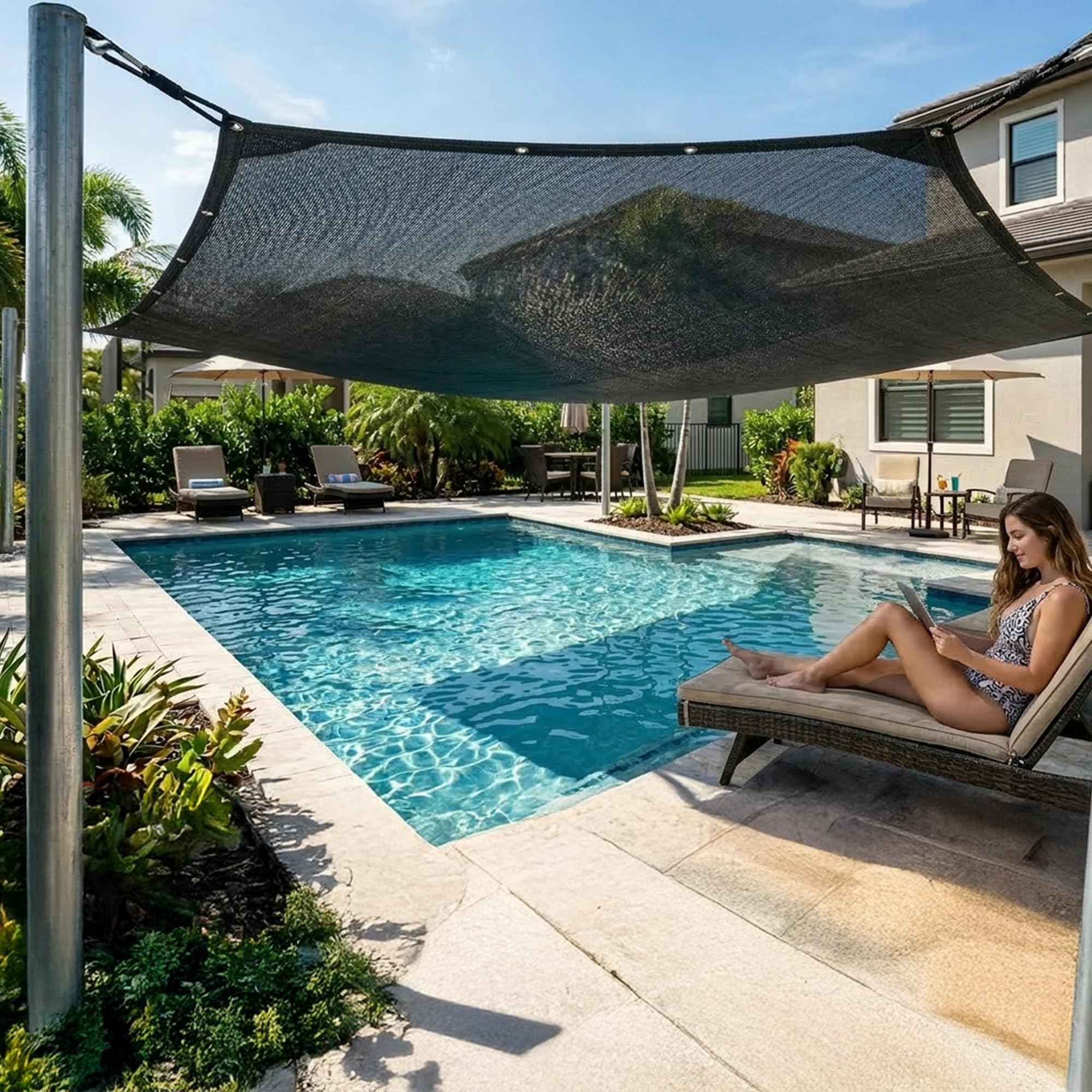 Covers & All 6 oz Heavy Duty Mesh Tarp – Breathable Shade Debris Tarp with Reinforced Edges & Grommets for Dump Truck, Trailer, Garden, Fence & Outdoor Cover (14 ft x 24 ft, Black) - Image 6