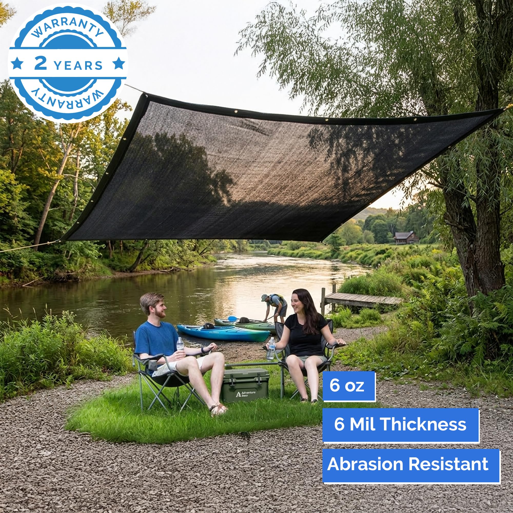 Covers & All 6 oz Heavy Duty Mesh Tarp – Breathable Shade Debris Tarp with Reinforced Edges & Grommets for Dump Truck, Trailer, Garden, Fence & Outdoor Cover (14 ft x 24 ft, Black) - Image 7