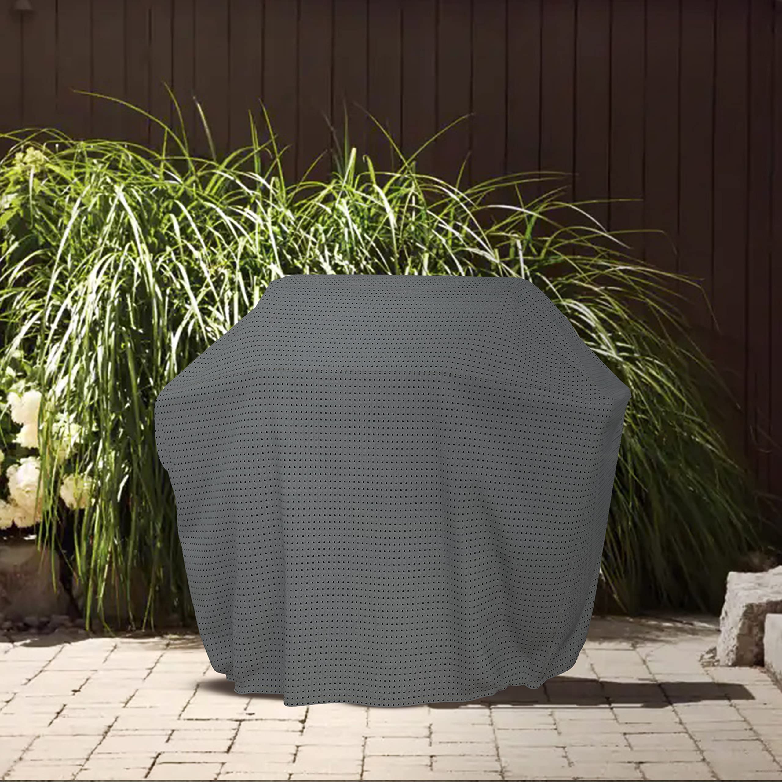 Covers & all BBQ Grill Cover with Elastic, 160 GSM Duro Pro Breathable Fabric, Waterproof UV Resistant, Ideal for Indoors and Outdoors (50" W x 24" D x 48" H, Gray) - Image 5