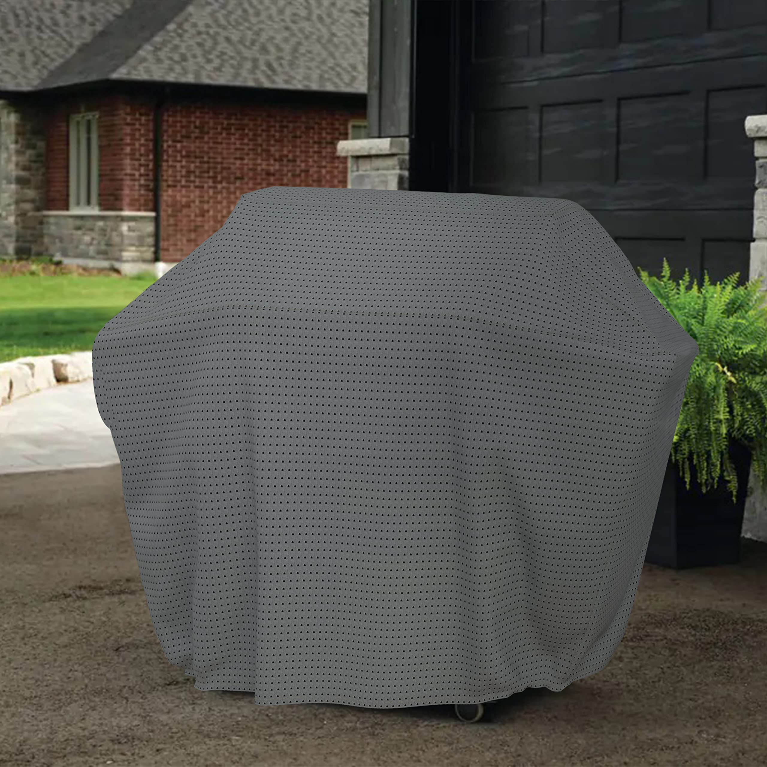Covers & all BBQ Grill Cover with Elastic, 160 GSM Duro Pro Breathable Fabric, Waterproof UV Resistant, Ideal for Indoors and Outdoors (50" W x 24" D x 48" H, Gray) - Image 6