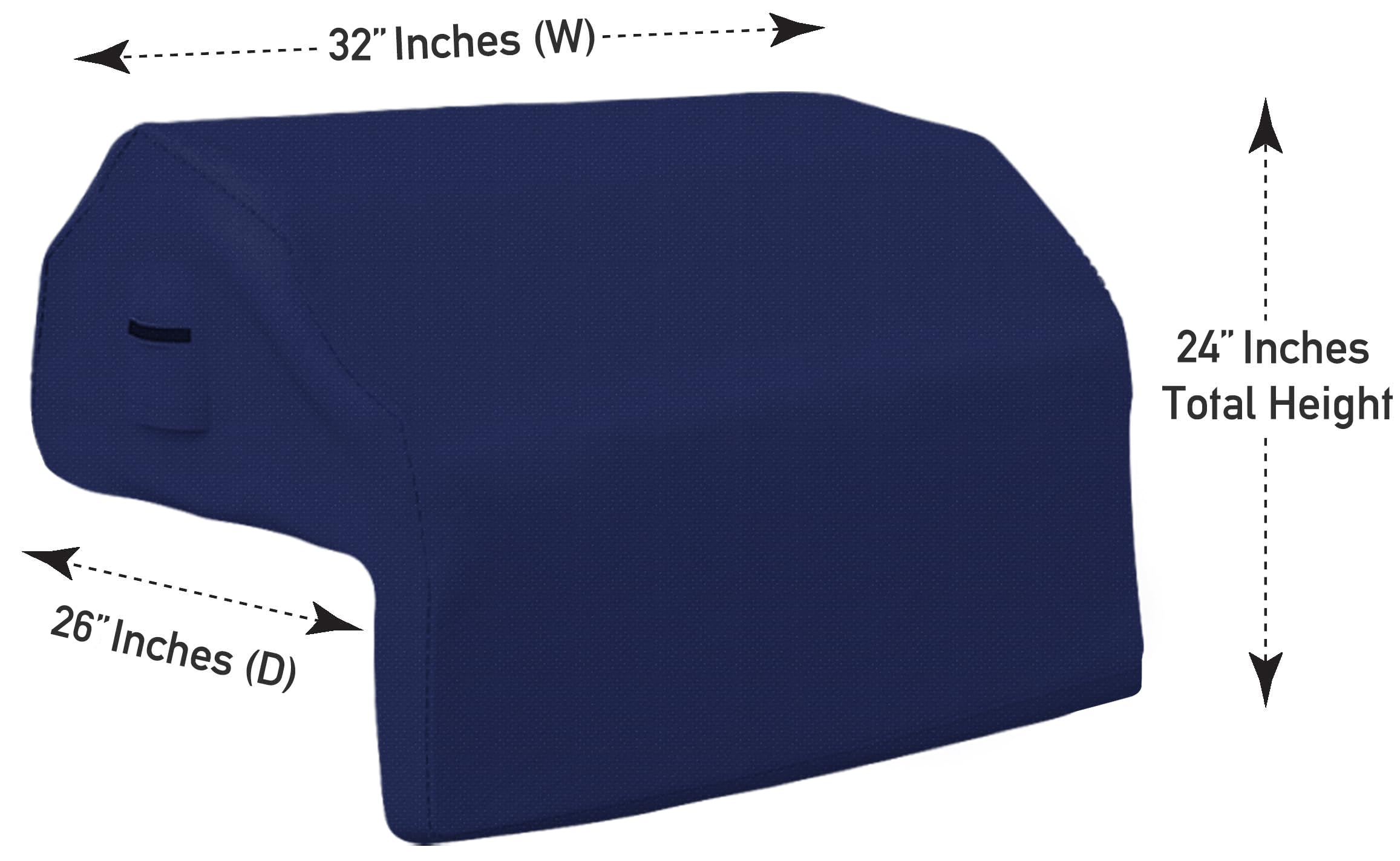 Covers & All Built-in Grill Cover for Outdoor Grill – Heavy Duty 12 oz Waterproof Built-in BBQ Grill Cover, PVC-Coated Polyester with Elastic Hem for Snug Fit (32 x 26 x 24 inches, Blue) - Image 3