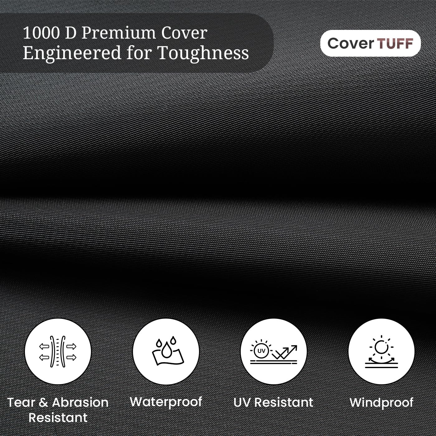 Covers & all Char-Broil Performance Grill Cover, Heavy Duty Waterproof Cover for Outdoor Grill, UV & Weather Resistant, BBQ Cover for 2-3 Burner Gas Grills with Secure Fit (52"W x 23"D x 40"H, Black) - Image 4