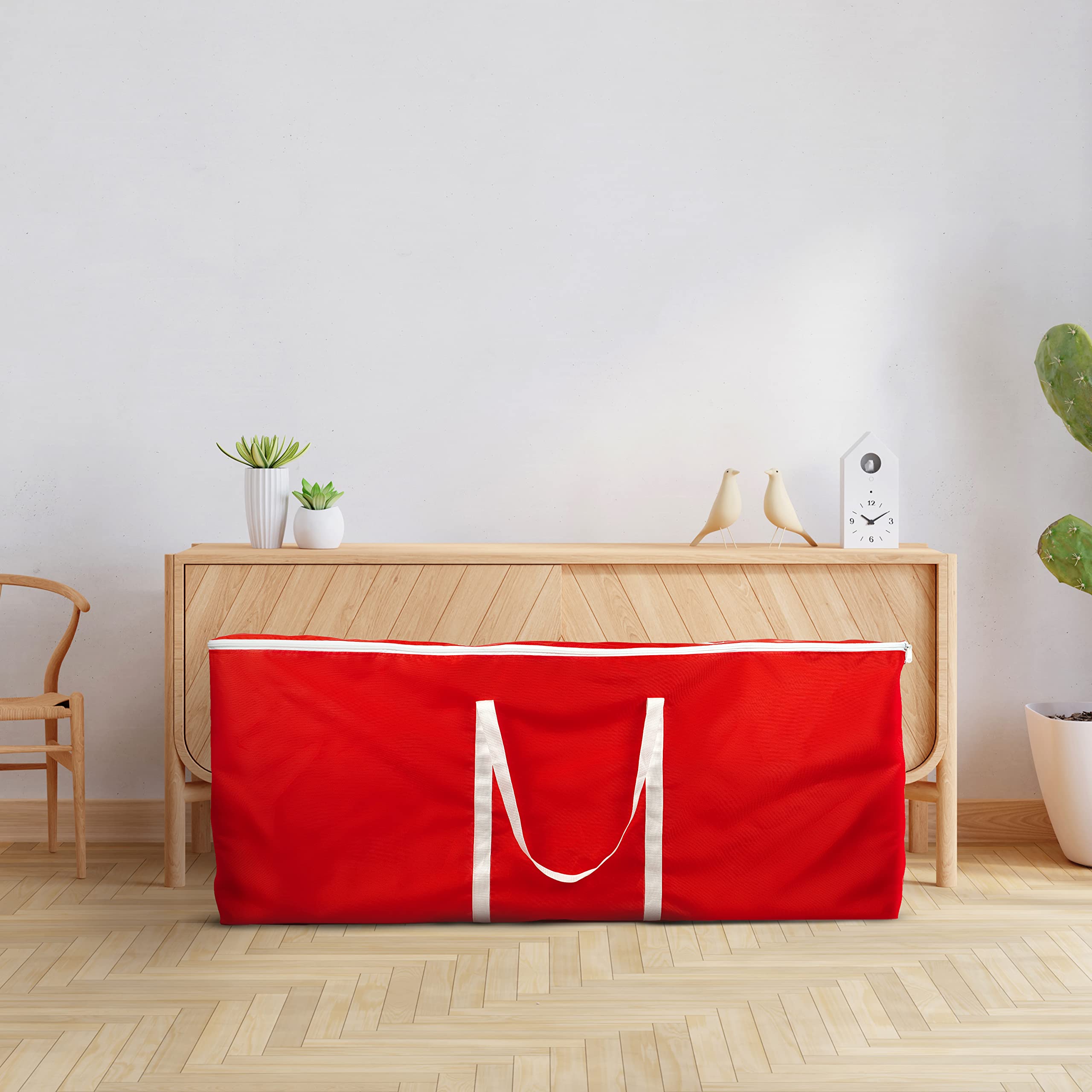 Covers & all Christmas Tree Storage Bag, Made of Waterproof, UV-Resistant Polyester Fabric (60” W x 20” D x 25.5” H, Red) - Image 5