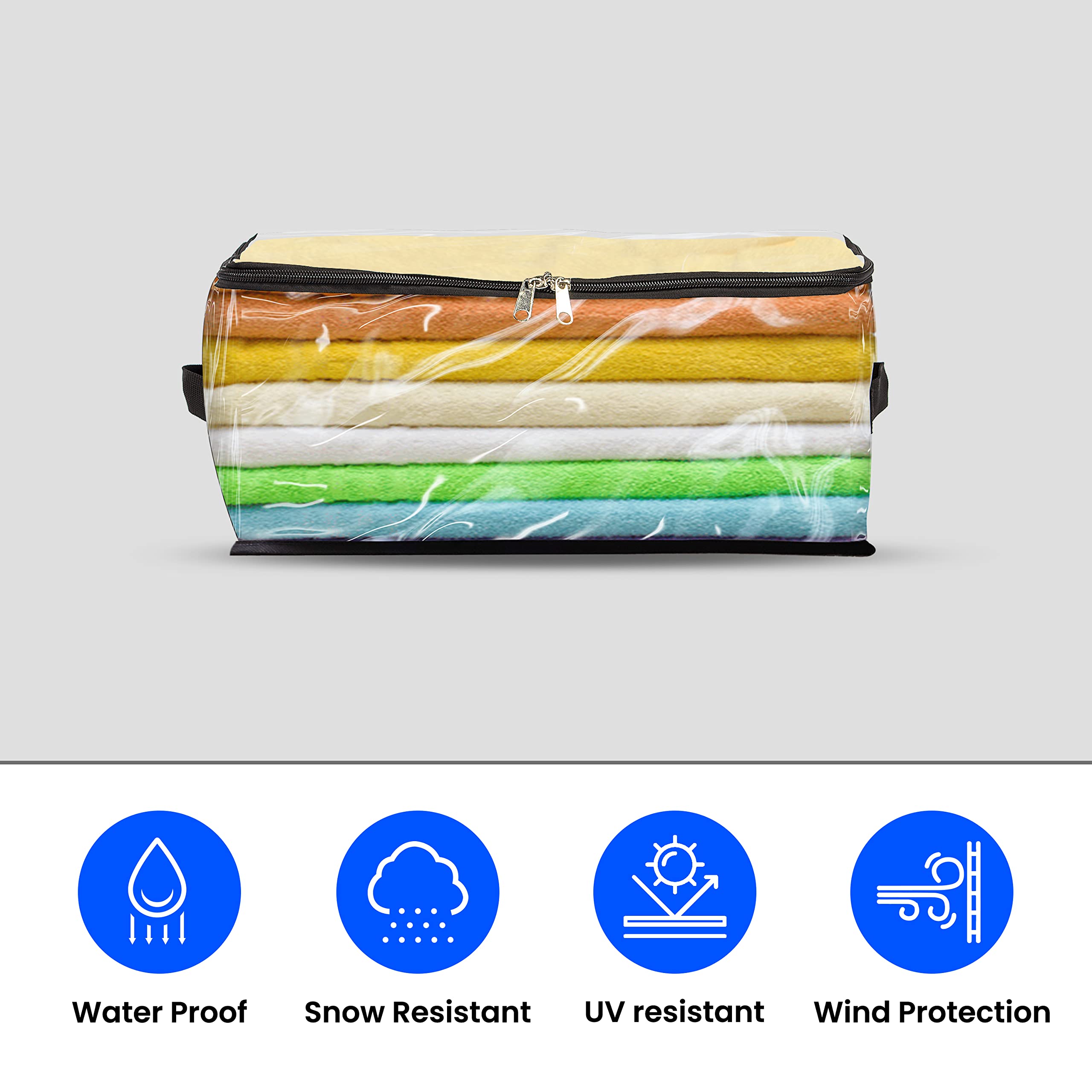 Covers & all Clear Storage Bag, Heavy Duty Clear PVC fabric, 20 mil, Multi-purpose organizer with zipper and handles (18" L x 13" W x 8" H, Pack of 3) - Image 3