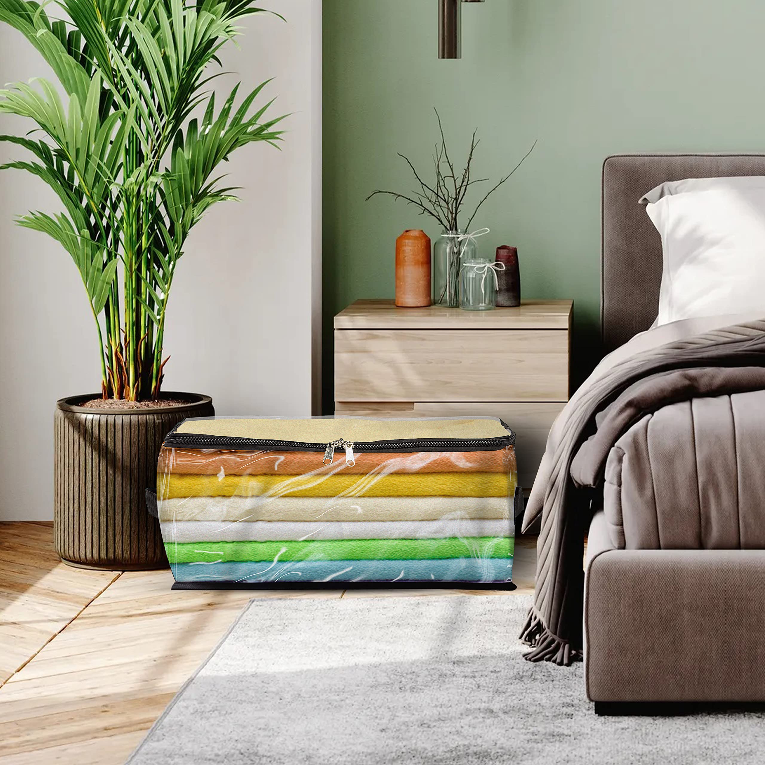 Covers & all Clear Storage Bag, Heavy Duty Clear PVC fabric, 20 mil, Multi-purpose organizer with zipper and handles (18" L x 13" W x 8" H, Pack of 3) - Image 4