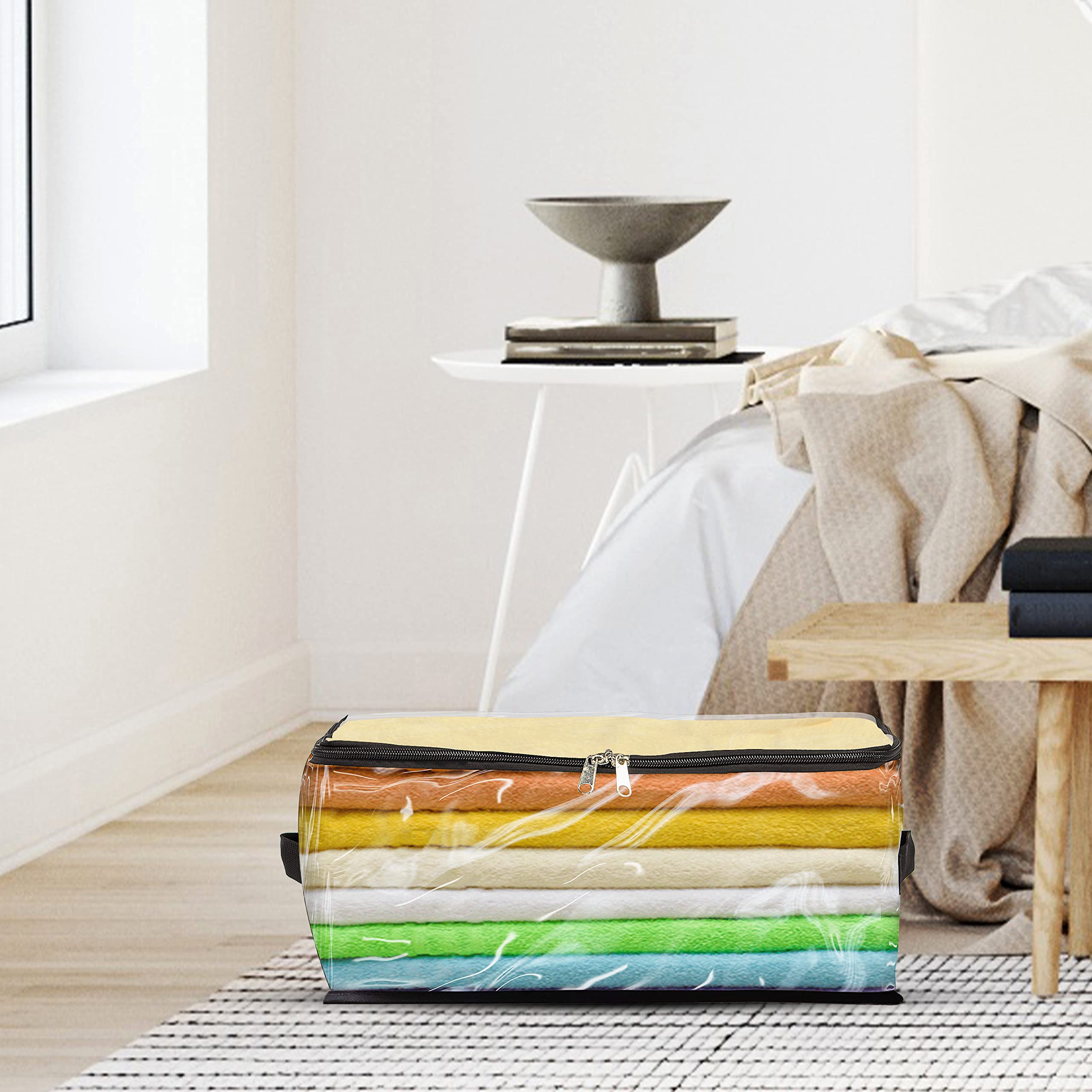 Covers & all Clear Storage Bag, Heavy Duty Clear PVC fabric, 20 mil, Multi-purpose organizer with zipper and handles (18" L x 13" W x 8" H, Pack of 3) - Image 5