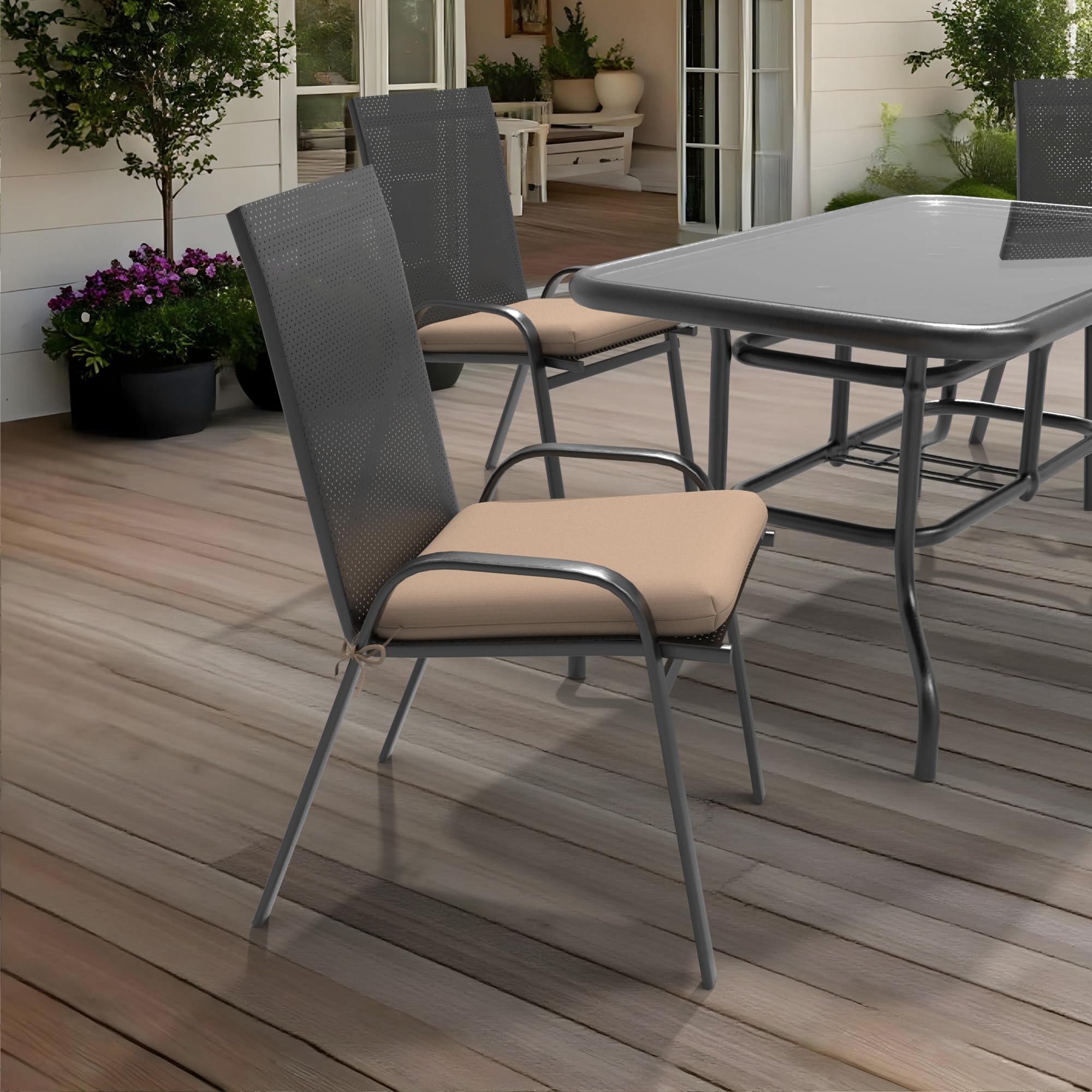 Covers & All Cover Rite Square Dining Chair Cushion, 600 Denier High-Density 3" Foam Outdoor Chair Cushions, Water Resistant and UV Fade Resistant for Outdoor Furniture and Patio Dining (Set of 4) - Image 7