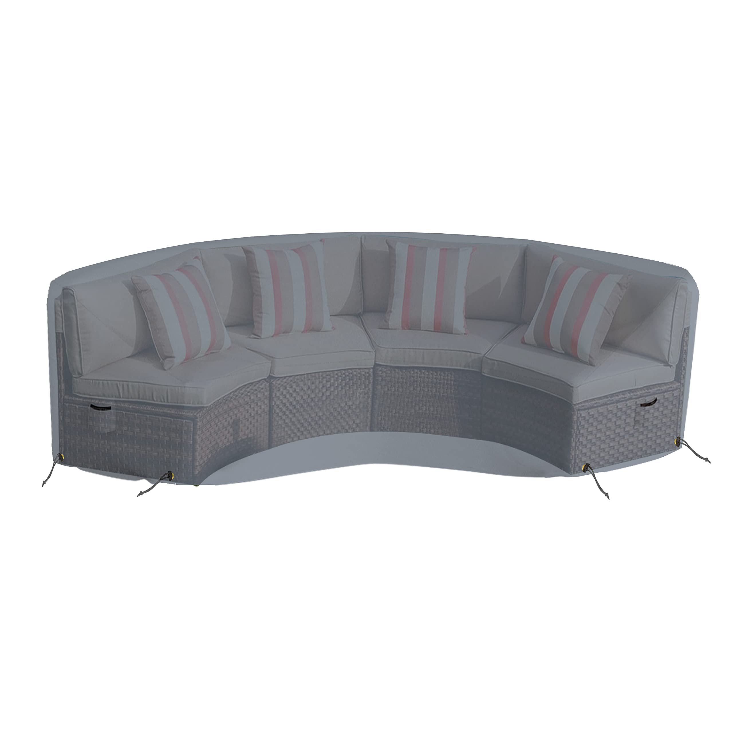 Covers & All Curved Outdoor Couch Cover, 12 Oz PVC Tear & UV Proof, Waterproof Outdoor Patio Furniture Set Cover with Air Pockets & Drawstrings (190" L x 36" W x 39" H x 128" FL, Gray) - Image 5