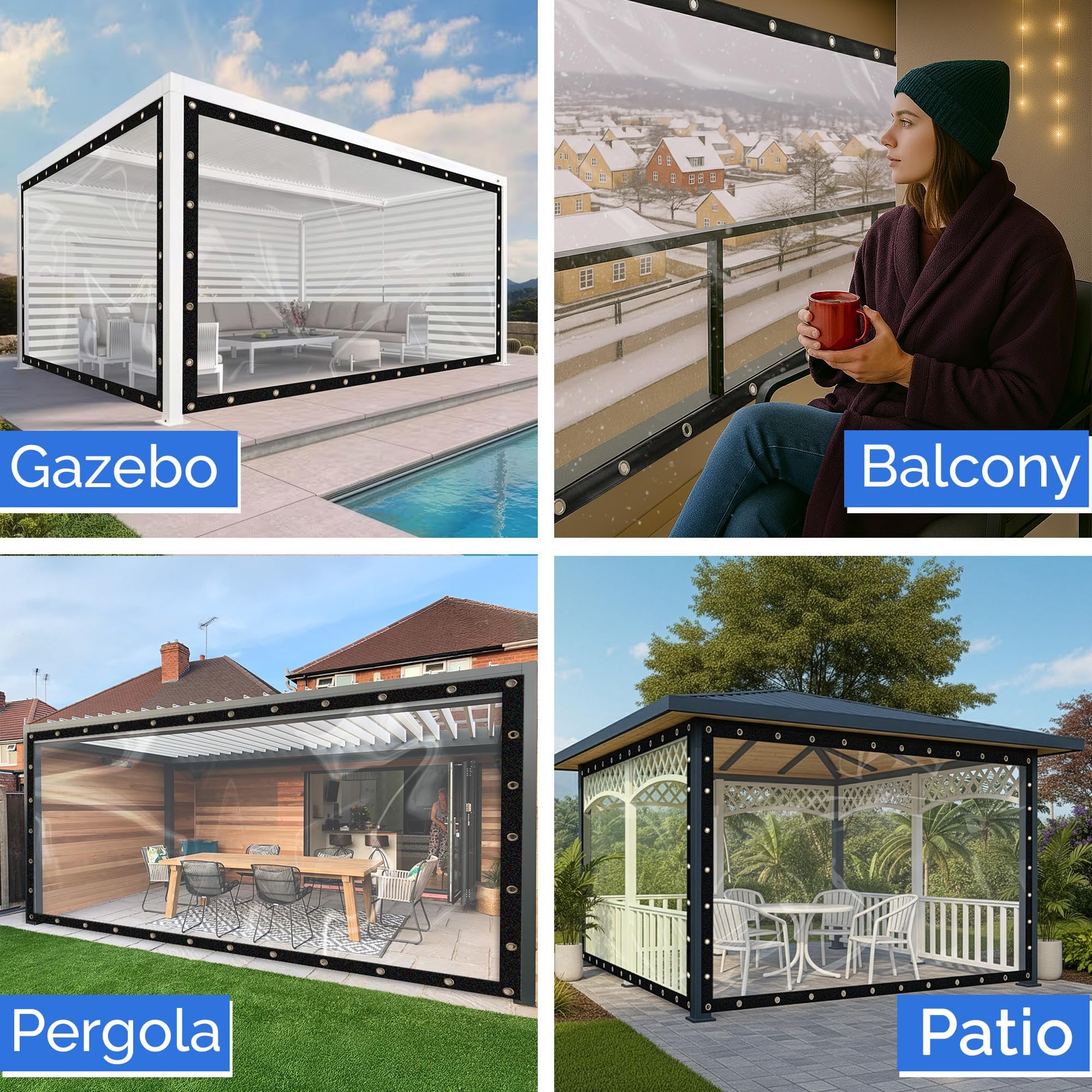 Covers & All Heavy Duty Clear Vinyl Tarp – 20 Mil Waterproof Clear Tarp with Grommets for Patio, Porch, Gazebo, Greenhouse & Chicken Coop (5 x 8 ft) - Image 7