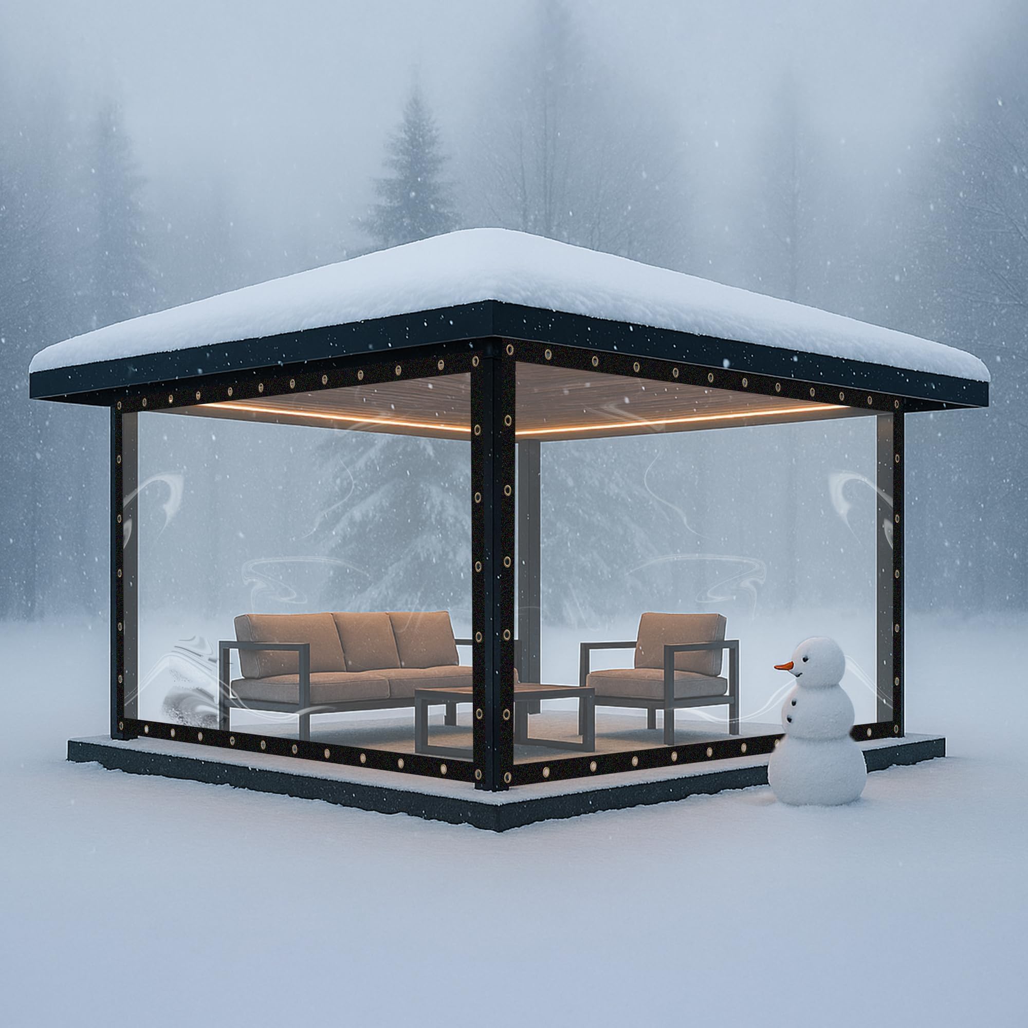 Covers & All Heavy Duty Clear Vinyl Tarp – 20 Mil Waterproof Clear Tarp with Grommets for Patio, Porch, Gazebo, Greenhouse & Chicken Coop (5 x 8 ft) - Image 9