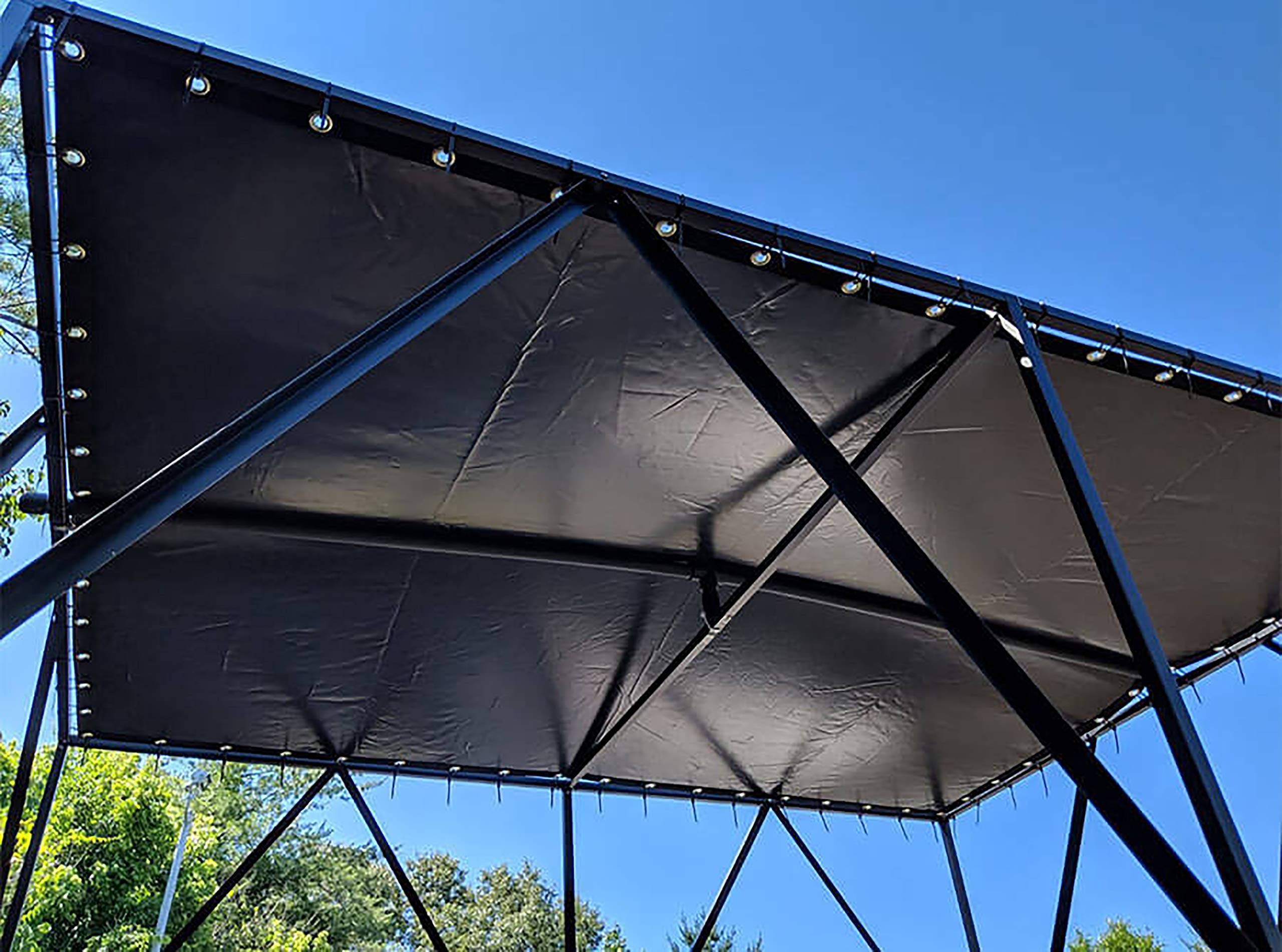 Covers & All Heavy Duty Waterproof Tarp – 18 Oz PVC Polyester Vinyl Tarp, Tear & UV Resistant with Reinforced Edges & Grommets for Industrial, Construction & Equipment Coverage (14 ft x 20 ft, Black) - Image 7