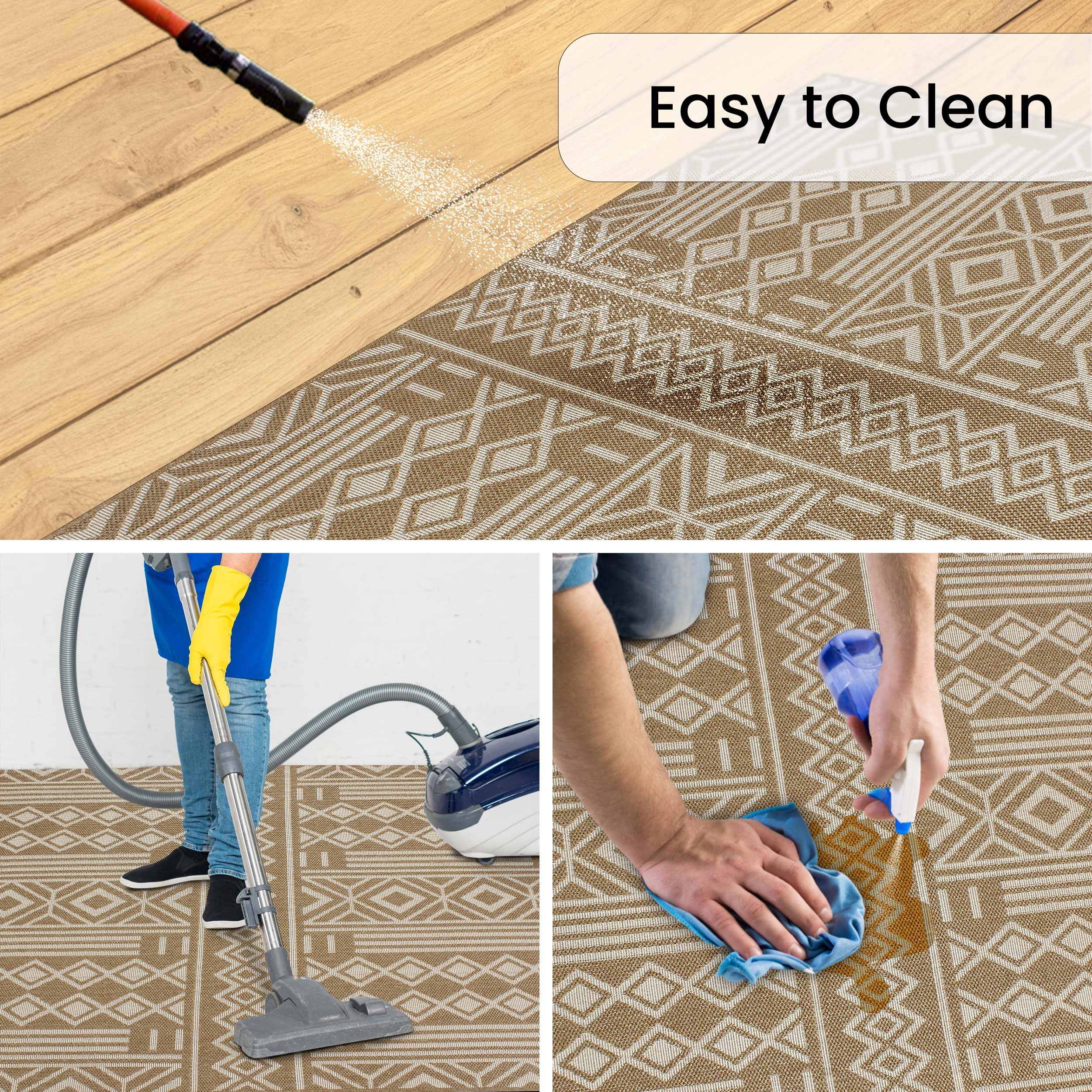 Covers&All Indoor Outdoor Rug, Tribal Geometric Weave 5x7 ft Area Rug, Weatherproof, UV-Resistant, Stain & Tear-Resistant Washable Rug, Lightweight & Portable Patio Rug for Deck, Porch, Living Room - Image 6