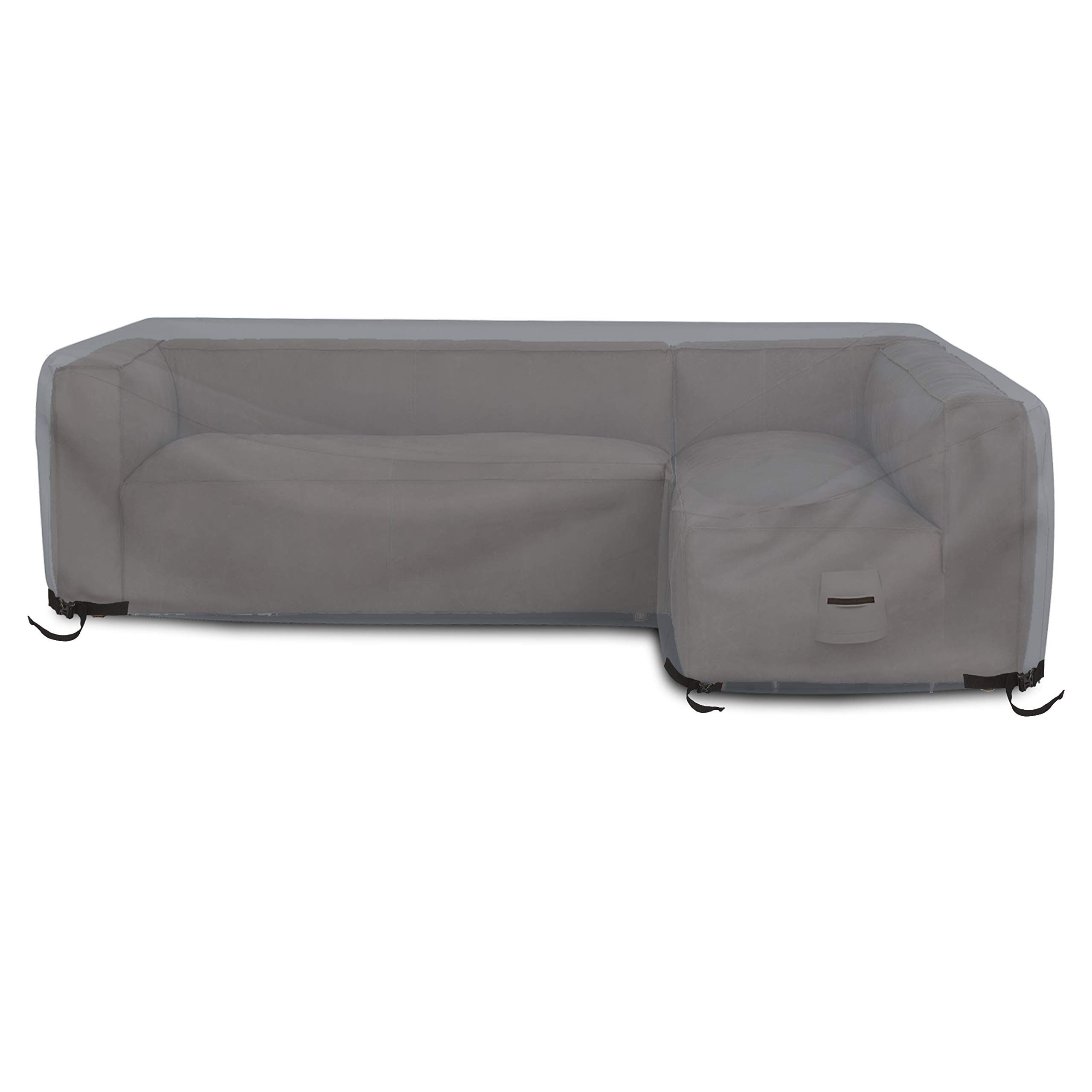 Covers & All L Shaped Couch Cover, 12 Oz Polyester, Waterproof Sofa Slipcovers, Tear & UV Proof Furniture Protector Cover with Handles & Air Pockets (Right Side Sofa, 90" x 120" x 33" x 35", Gray) - Image 4