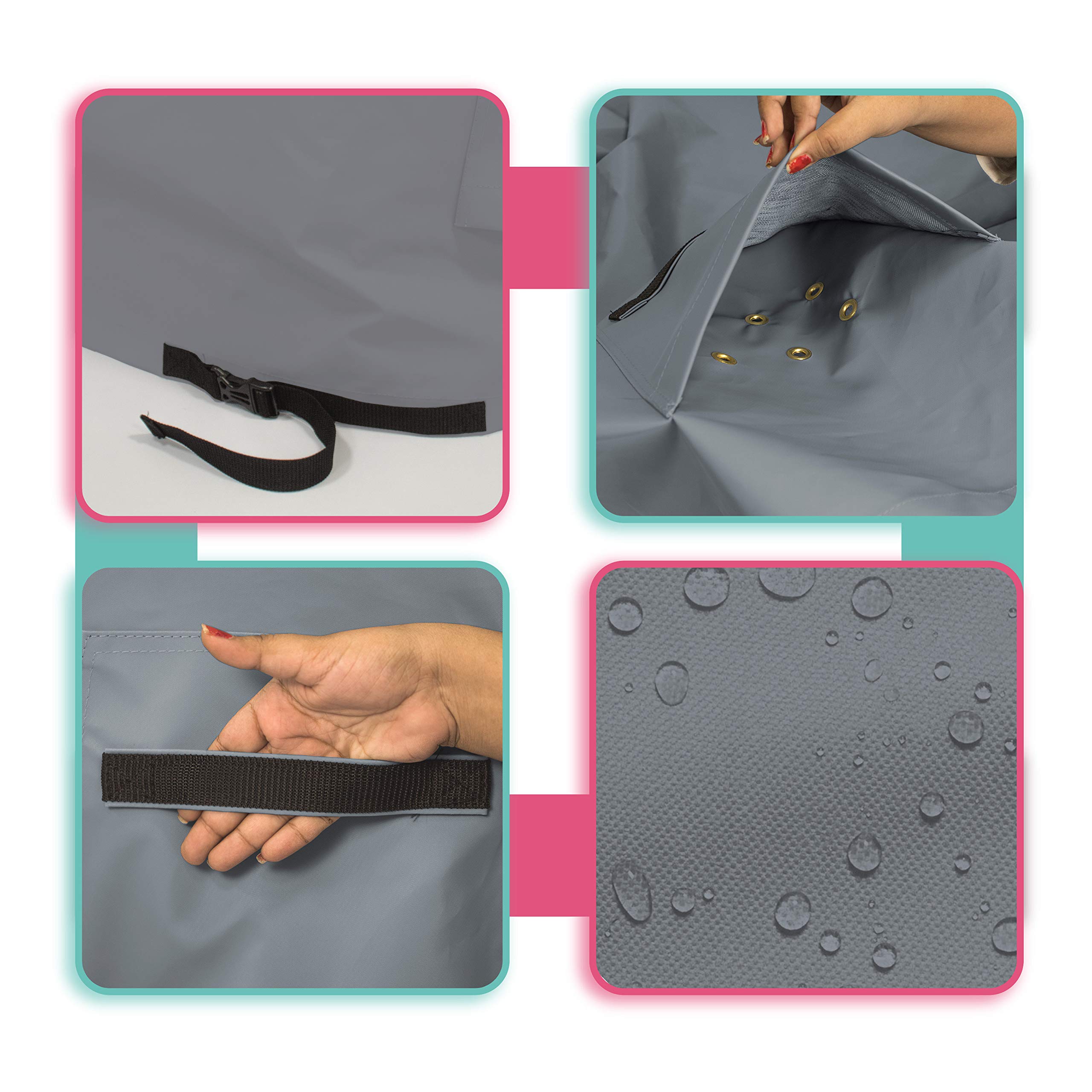 Cooler Cover 12 Oz Waterproof - Rolling Cart Cover 100% Weather Resistant with Air Pockets & Drawstrap for Snug Fit - Image 7