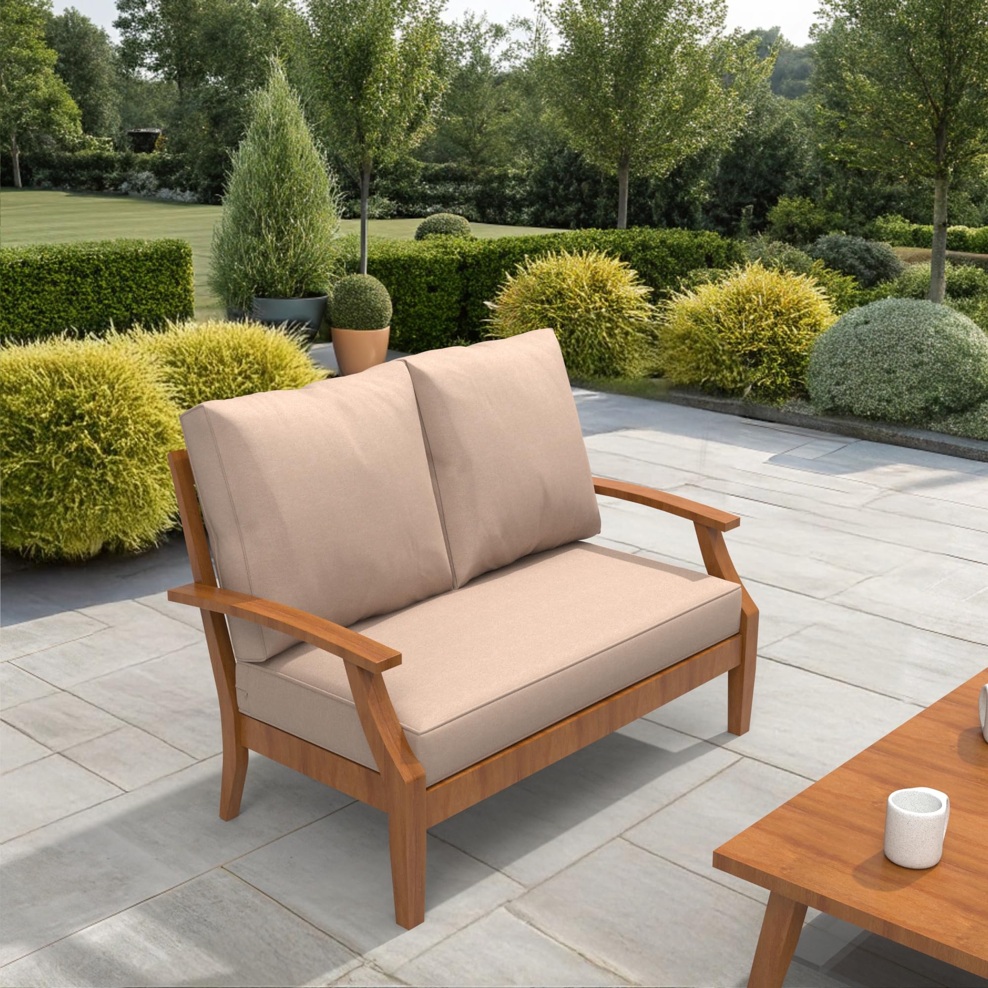 Covers & All Olefin Loveseat Cushion, Foam Seat and Polyfill Back, 420 Denier Supportive Patio Cushions for Outdoor Furniture, Water and Resistant for Patio Loveseat - Image 7