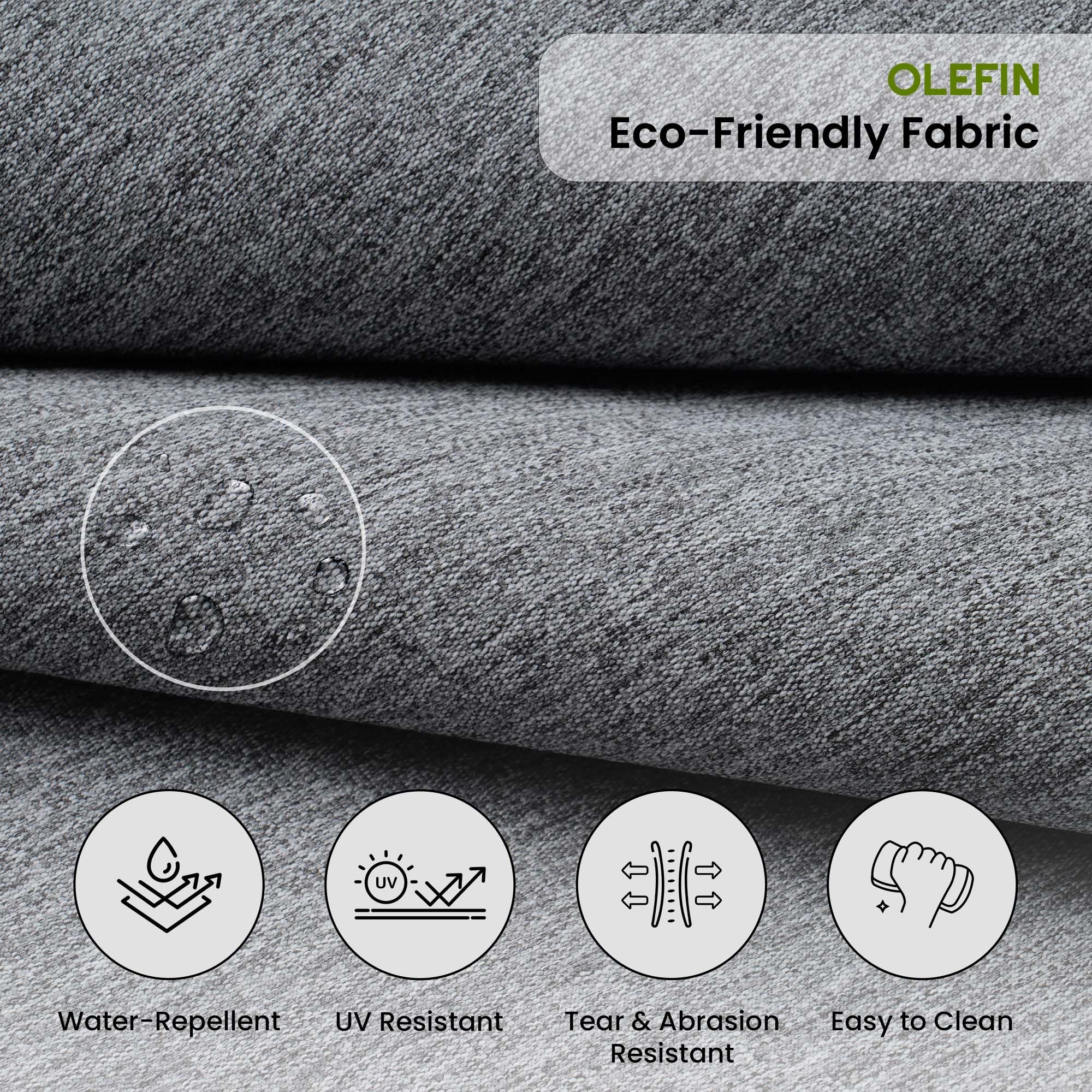 Covers & All Olefin Square Dining Chair Cushion, 420 Denier High-Density 3" Foam Outdoor Chair Cushions, Water Resistant and Mold Resistant for Outdoor Furniture and Patio Chair Cushions (Set of 6) - Image 4