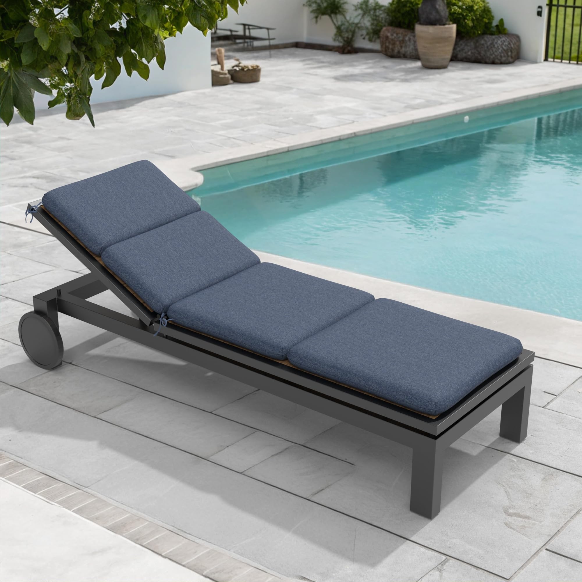 Covers & All Olefin Rectangle Lounge Chair Cushion, 420 Denier Supportive Foam Lounge Chair Outdoor, Water and Mildew Resistant for Patio Lounge (Set of 2) - Image 5