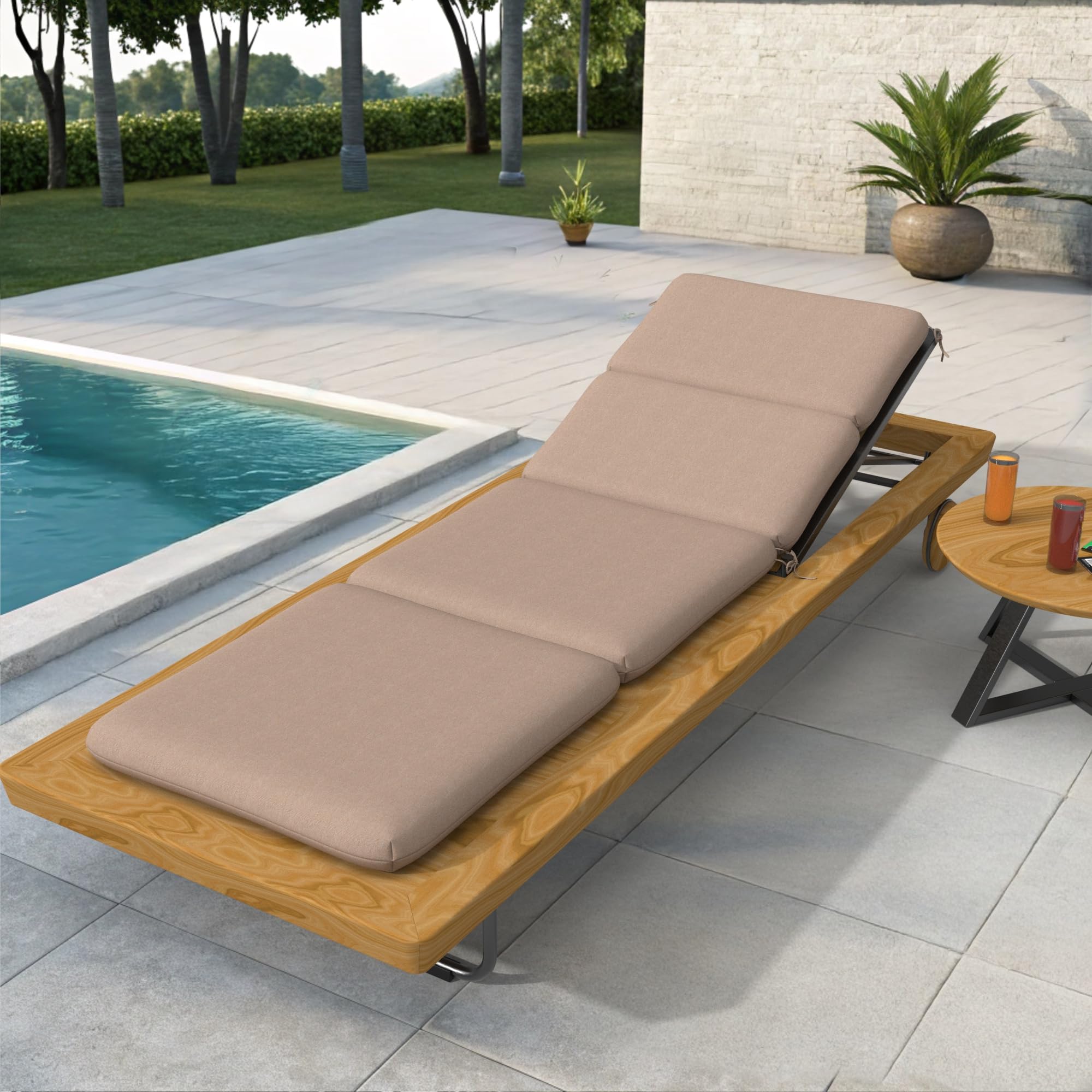 Covers & All Olefin Rectangle Lounge Chair Cushion, 420 Denier Supportive Foam Lounge Chair Outdoor, Water and Mold Resistant for Patio Lounge Chair - Image 7