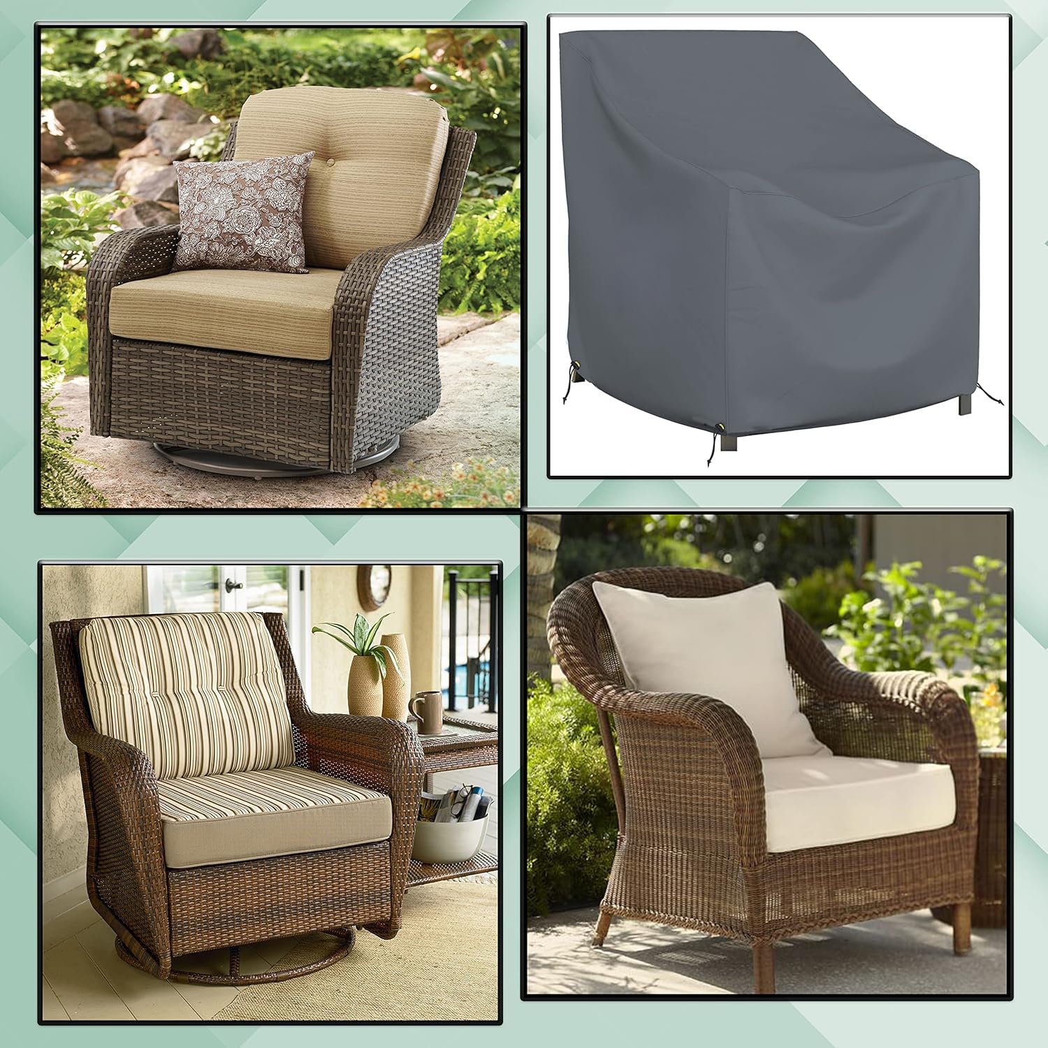 Covers & all Outdoor Chair Cover, 12 Oz Waterproof UV & Weather Resistant Patio Furniture Sofa Cover for Outdoor Outside Seating, Lawn or Garden with Drawstrings (29"W x 30"D x 36"H, Gray) - Image 7