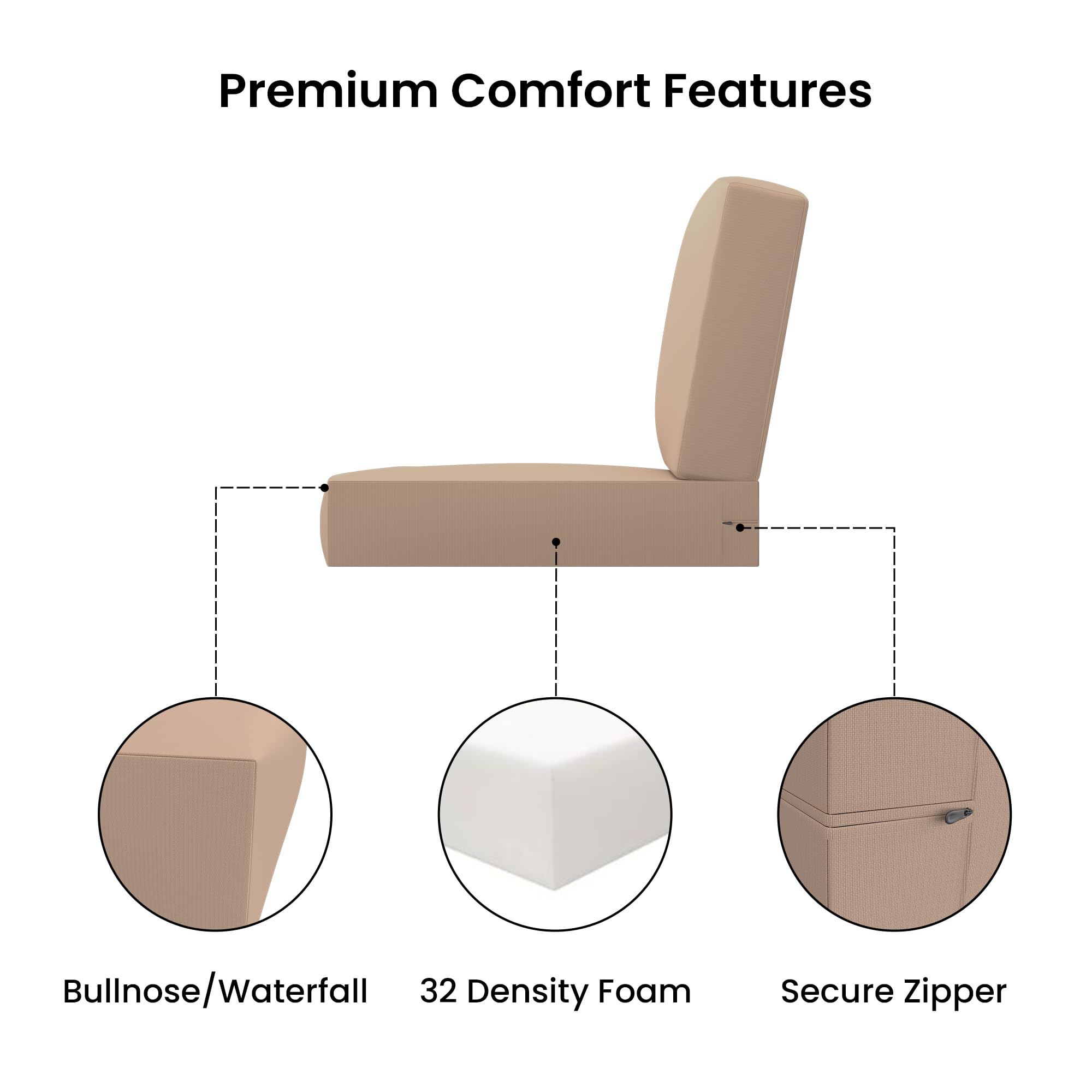 Covers & All Outdoor Deep Seat Cushion for Patio Furniture, 24 x 24 x 5 Inch High-Density Foam Patio Chair Cushion with Water & UV-Resistant, Tear-Resistant Seat & Back Cushion Set of 1 - Image 5
