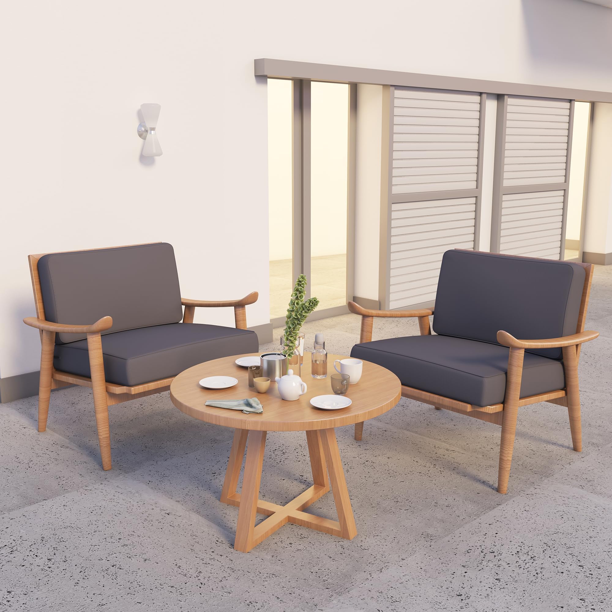 Covers & All Outdoor Deep Seat Cushion for Patio Furniture, 25 x 25.5 x 5 Inch High-Density Foam Patio Chair Cushion with Water-Repellent & UV-Resistant, Tear-Resistant Seat & Back Cushion Set of 1 - Image 5