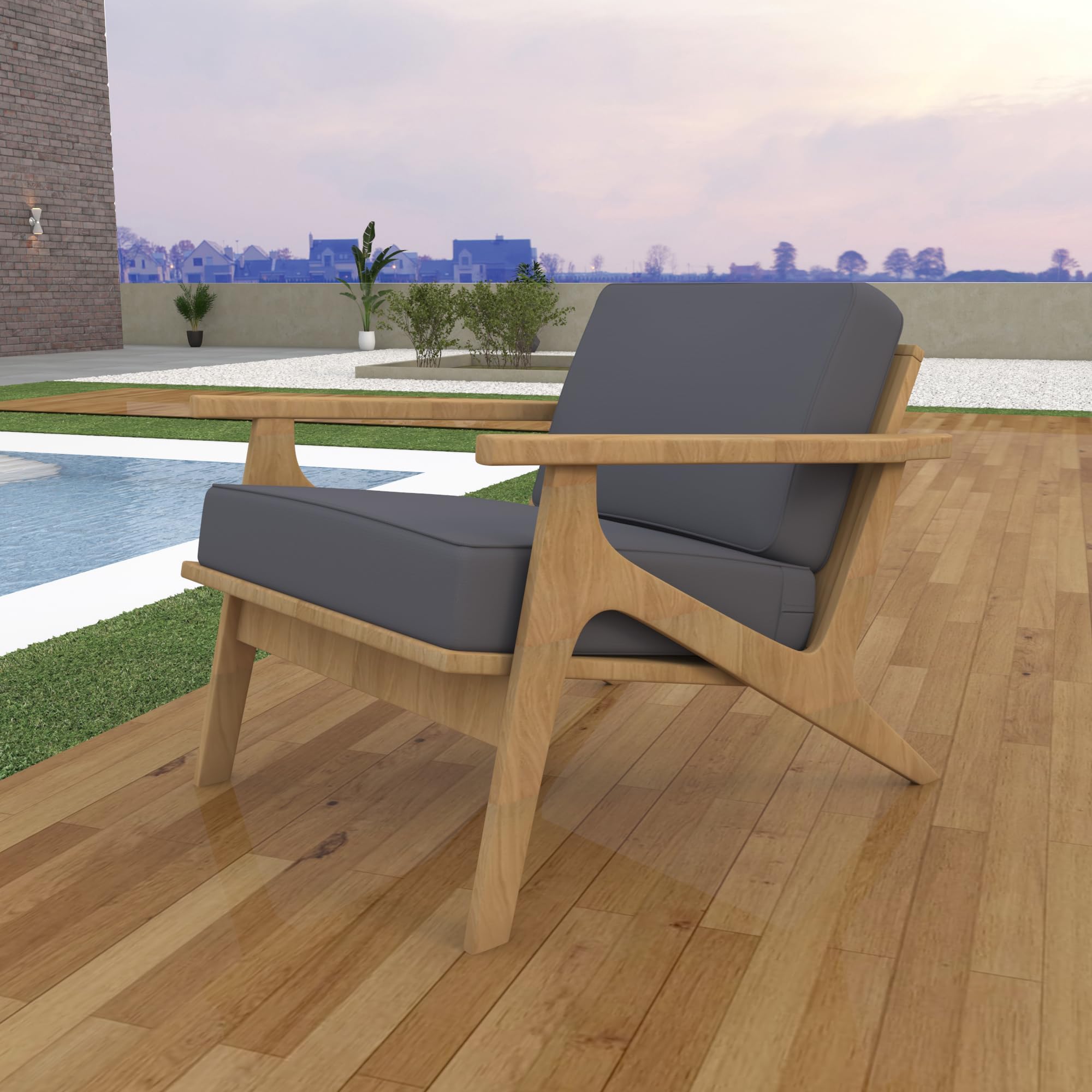 Covers & All Outdoor Deep Seat Cushion for Patio Furniture, 25 x 25.5 x 5 Inch High-Density Foam Patio Chair Cushion with Water-Repellent & UV-Resistant, Tear-Resistant Seat & Back Cushion Set of 1 - Image 6