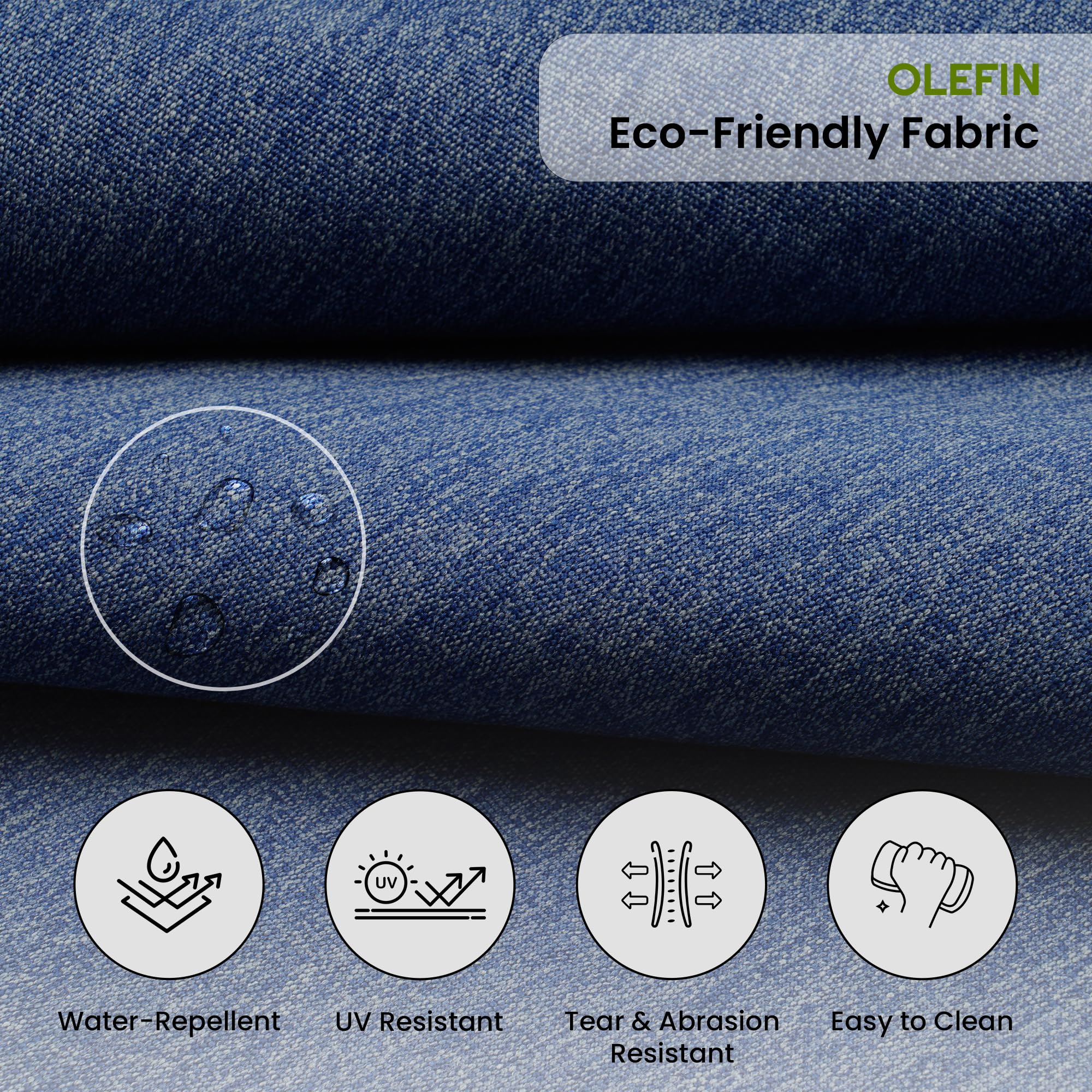 Covers & All Outdoor Deep Seat Cushion for Patio Furniture, 24 x 24 x 5 Inch High-Density Foam Patio Chair Cushion with Water-Repellent & UV-Resistant Cover, Tear-Resistant Seat & Back Cushion - Image 4