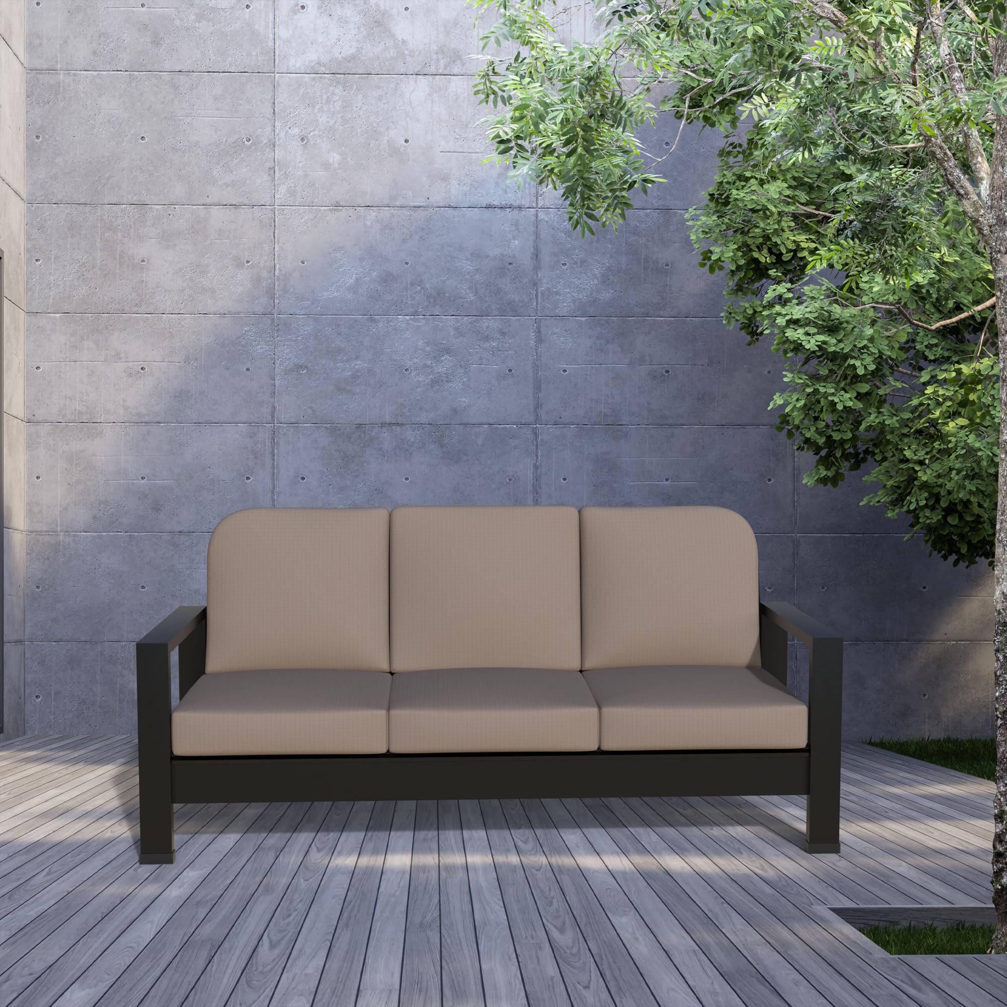 Covers & All Outdoor Deep Seat Cushion Set of 3, 22 x 24 Inch Patio Chair Cushions with Water-Repellent & UV-Resistant Cover, Lightweight & Tear-Resistant Seat & Back Cushions for Patio Furniture - Image 6