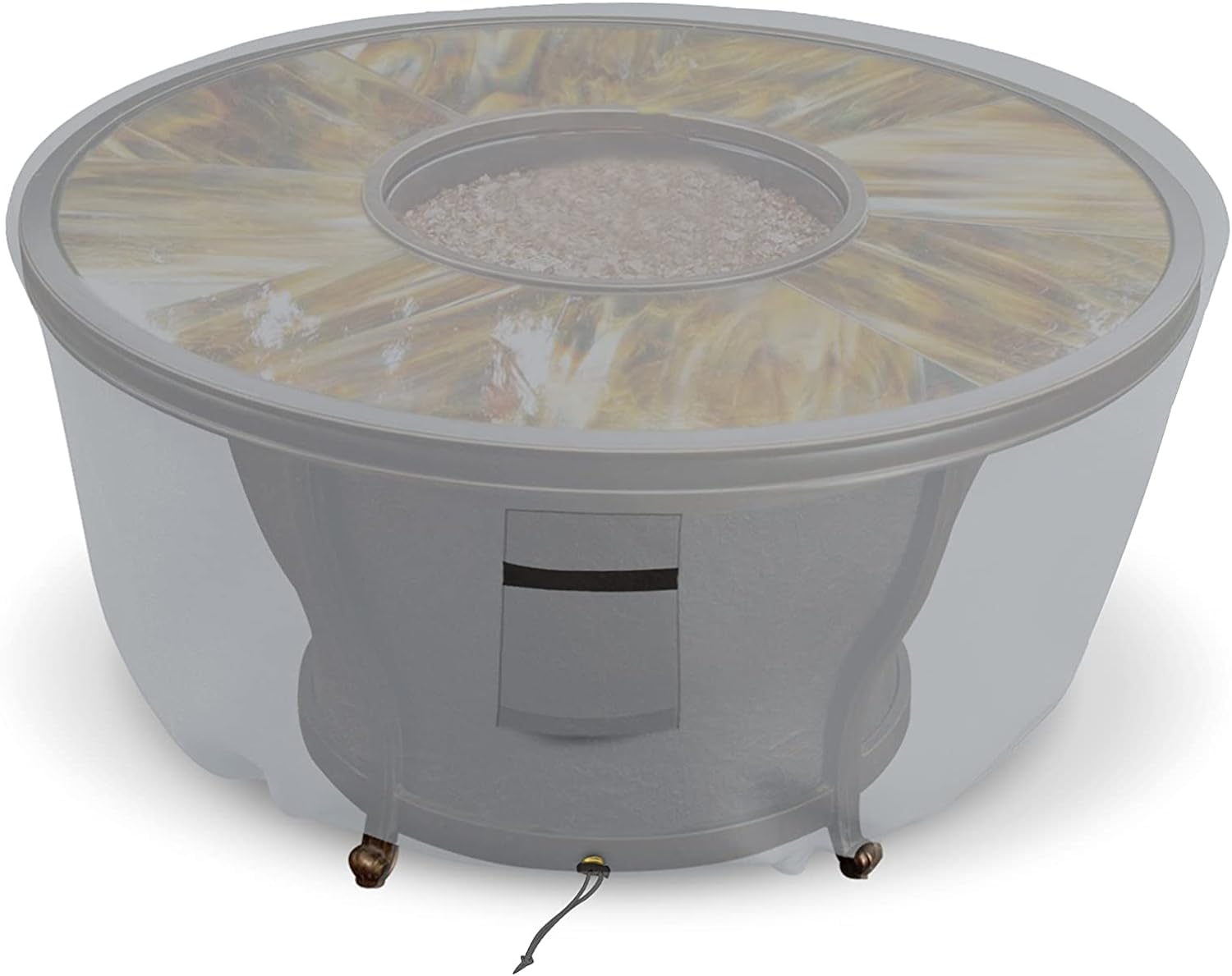 Covers & all Outdoor Round Fire Pit Cover, Heavy Duty 18 Oz Waterproof UV & Weather Resistant for Patio Lawn Garden Backyard Outside, Air Vents & Drawstrings (48"Diameter x 18"H, Grey) - Image 5