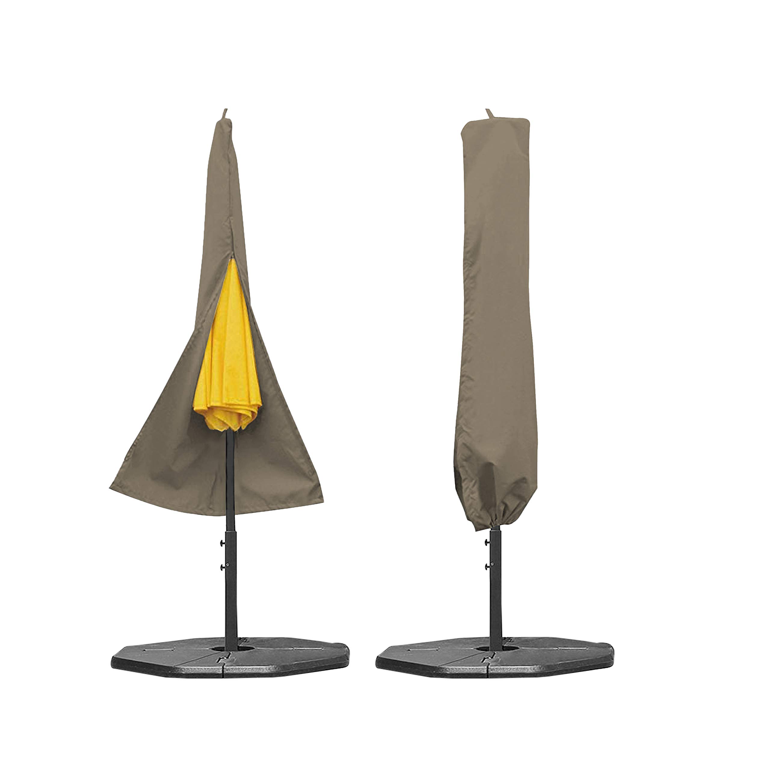 Covers & all Patio Umbrella Cover for 7ft to 9 ft, 12 Oz Waterproof UV & Weather Resistant, Garden Lawn Backyard Porch Outdoor Market Parasol Covers with Drawstrings (Beige) - Image 5