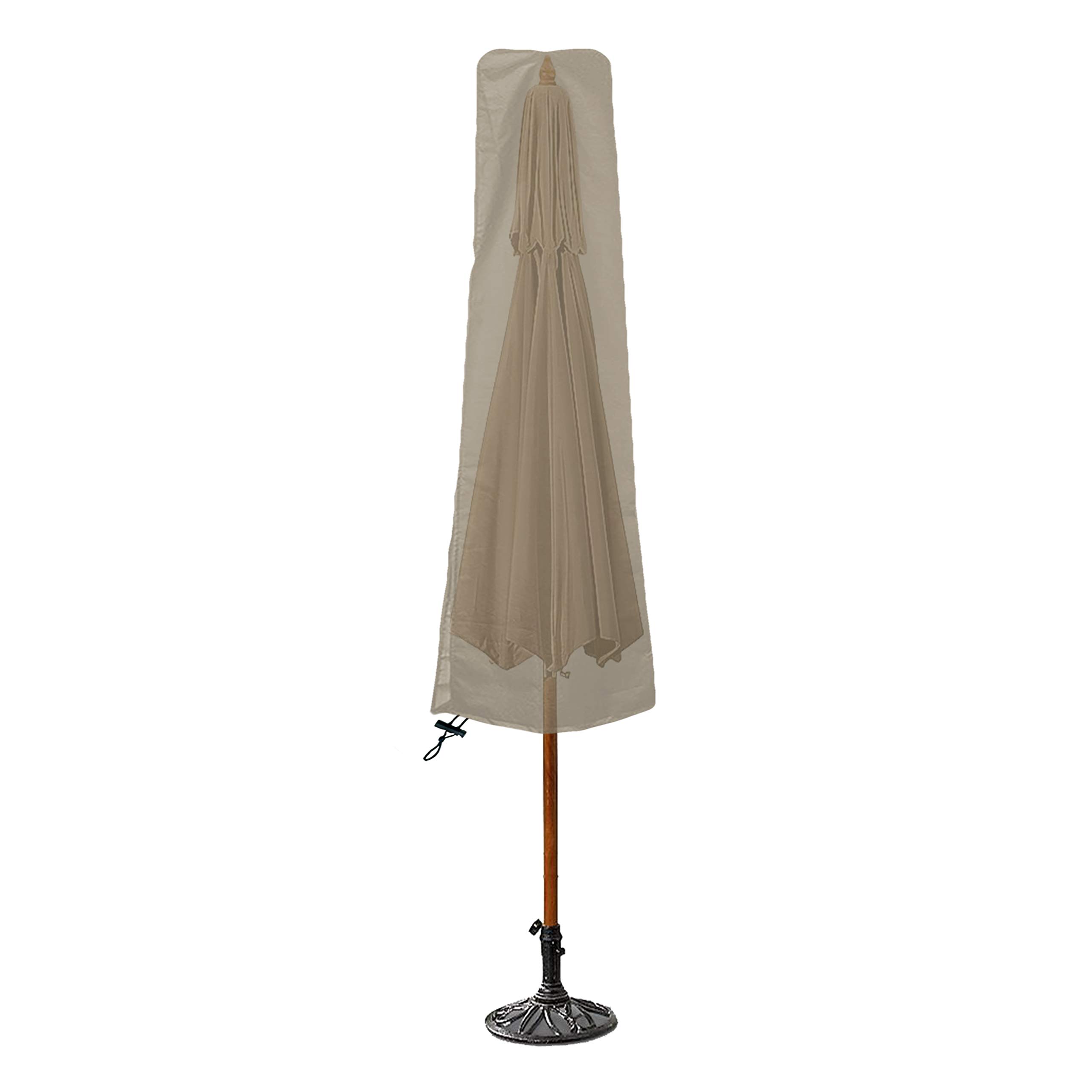 Covers & all Patio Umbrella Cover for 7ft to 9 ft, 12 Oz Waterproof UV & Weather Resistant, Garden Lawn Backyard Porch Outdoor Market Parasol Covers with Drawstrings (Beige) - Image 7