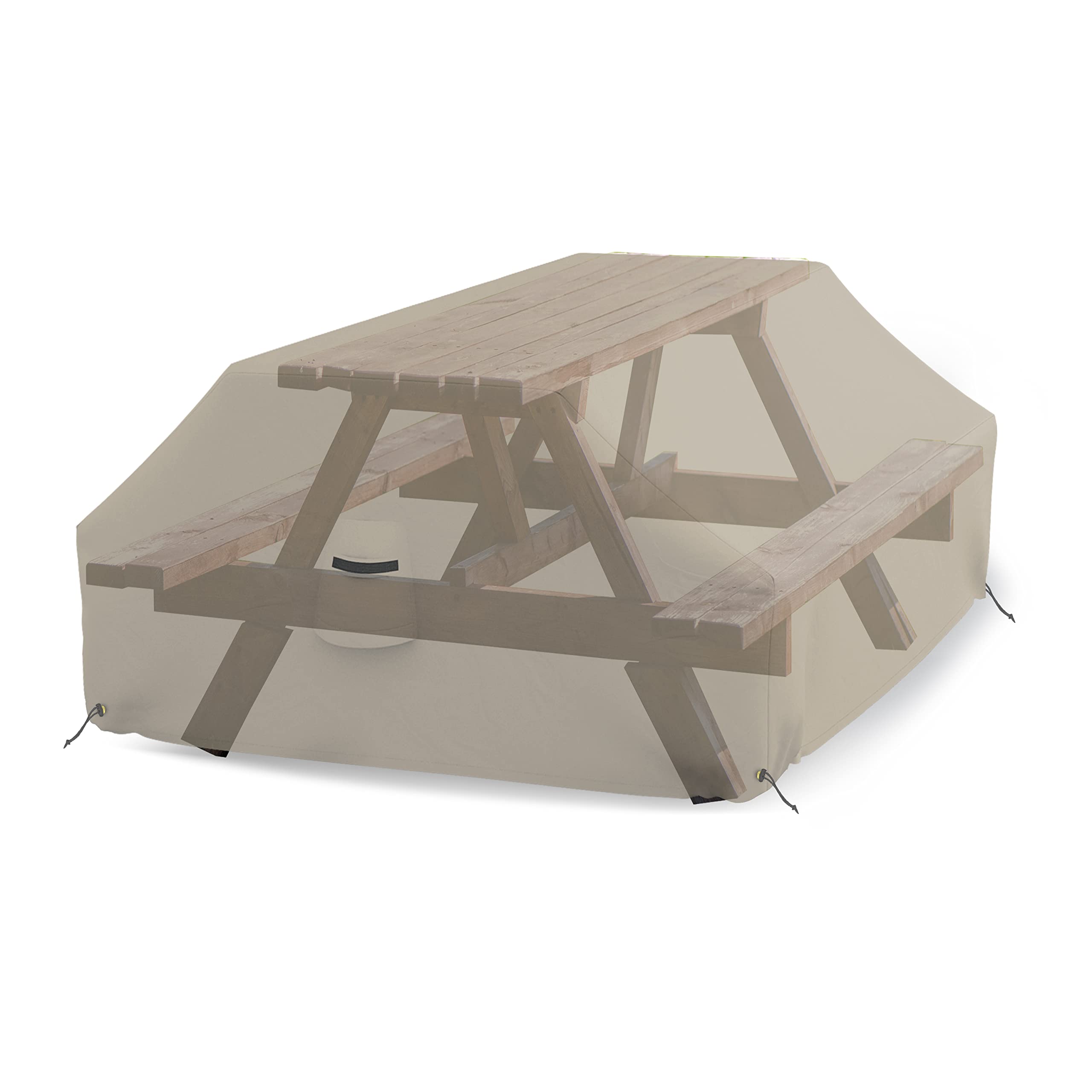 Covers & all Picnic Table Cover, 12 Oz Waterproof UV & Weather Resistant Protector, Outdoor Patio Table Bench Outside Furniture Cover with Air Vents & Drawstrings (72”L x 57”W x 30”H, Beige) - Image 6