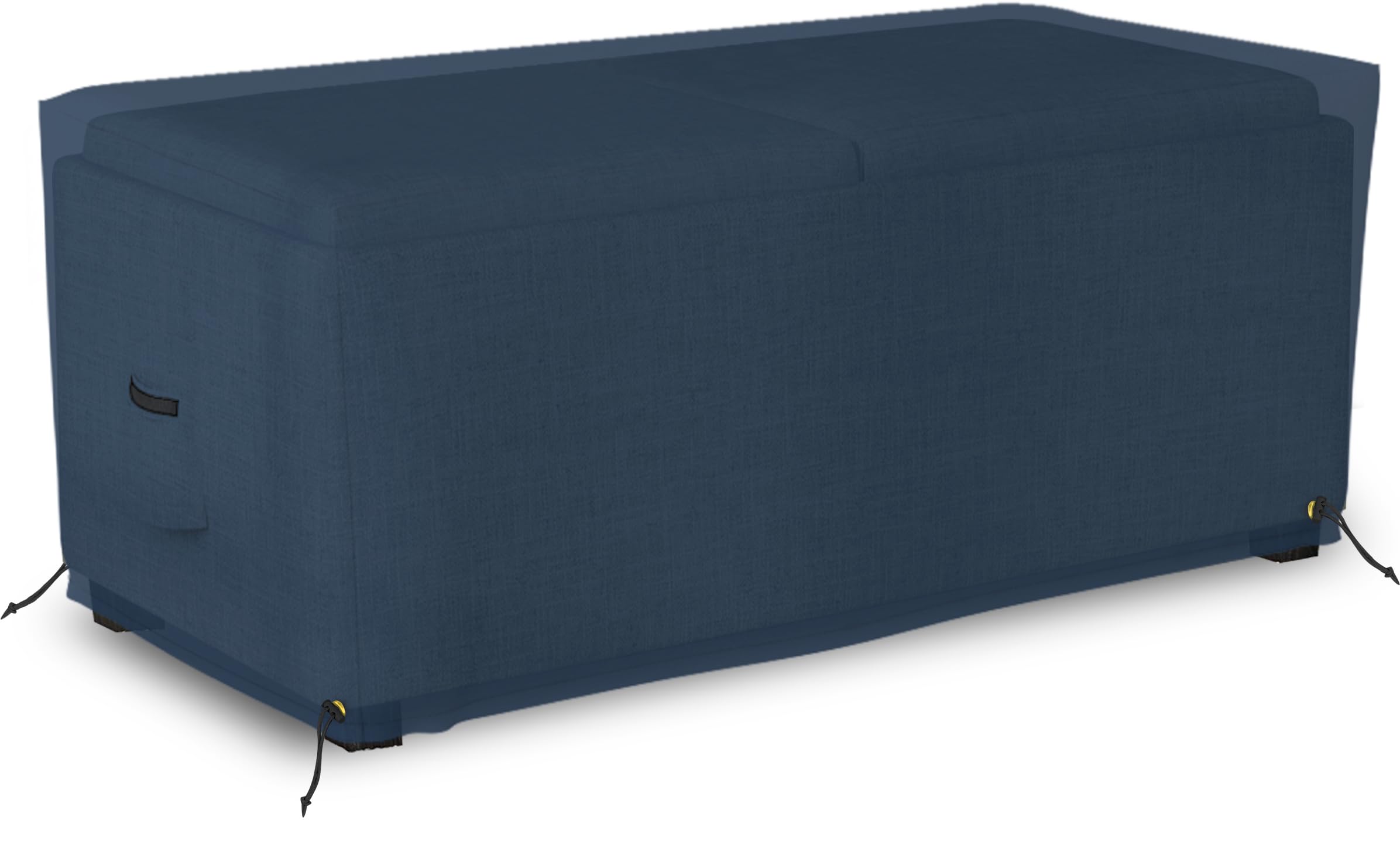 Covers & all Rectangle Ottoman Cover, 12 Oz Waterproof UV & Weather Resistant Patio Garden Furniture Stool Protector, Indoor Outdoor with Air Vents & Drawstrings (40"L x 28"W 17"H, Blue) - Image 5