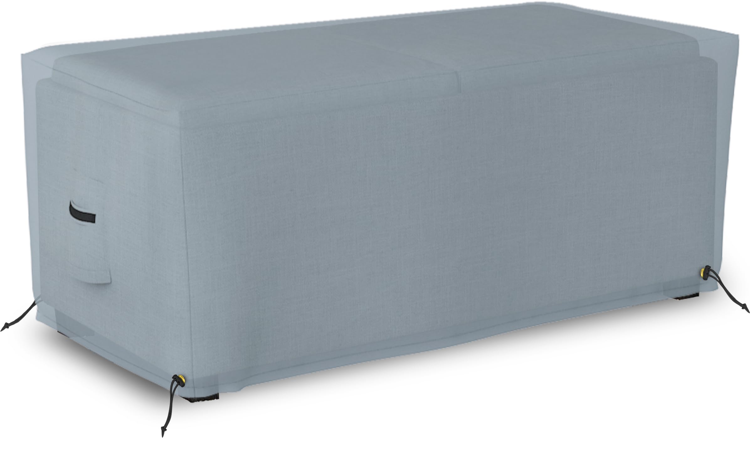 Covers & All Rectangle Ottoman Cover, Heavy Duty 18 Oz Waterproof UV & Weather Resistant Patio Garden Furniture Stool Protector, Indoor Outdoor, Air Vents & Drawstrings (40" L x 28" W x 17" H, Gray) - Image 5