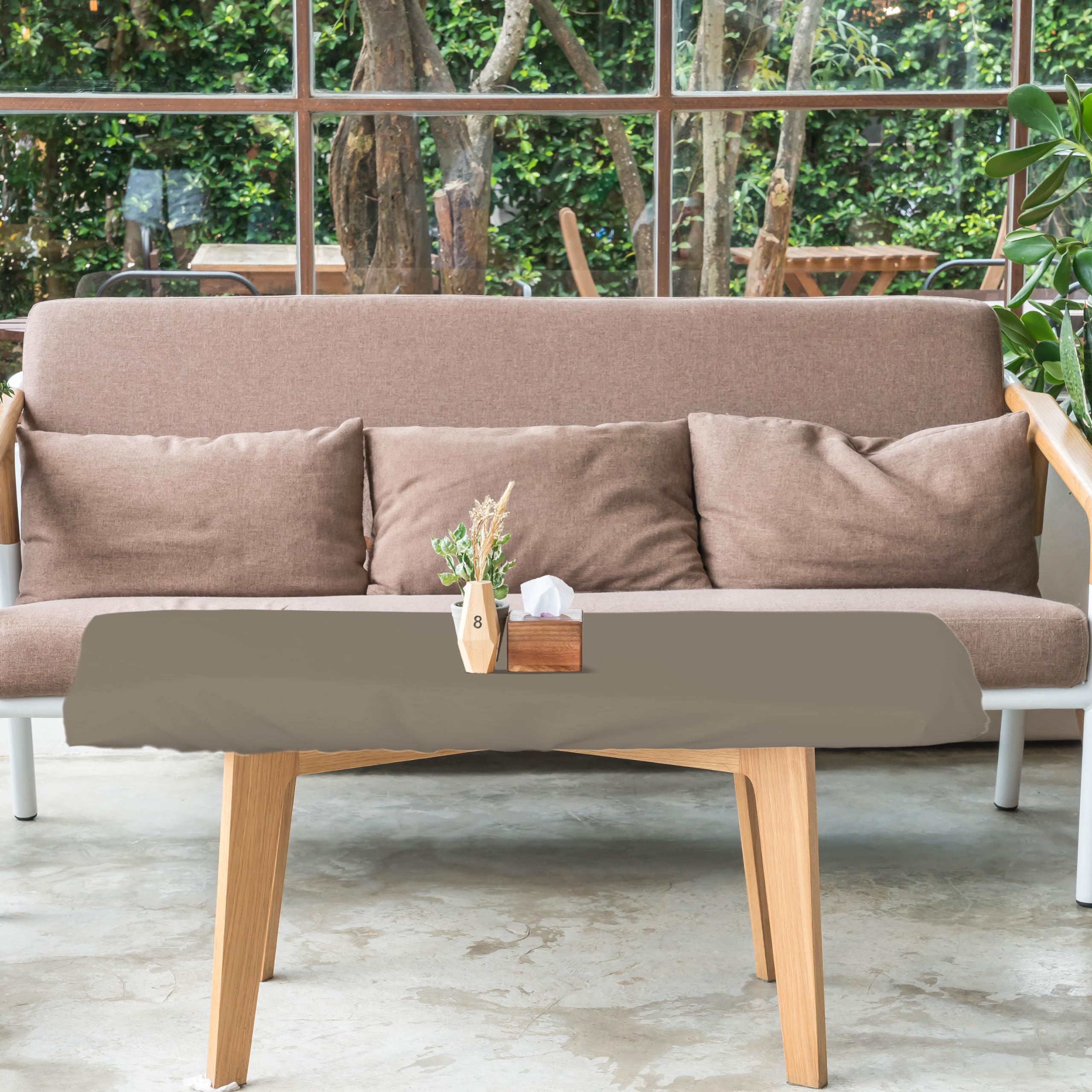 Covers & All Rectangle Table Top Cover, 12 Oz Waterproof UV & Weather Resistant Patio Table Cover, Outdoor Table Cover for Patio Furniture (75" L x 40" W x 5" H, Beige) - Image 6