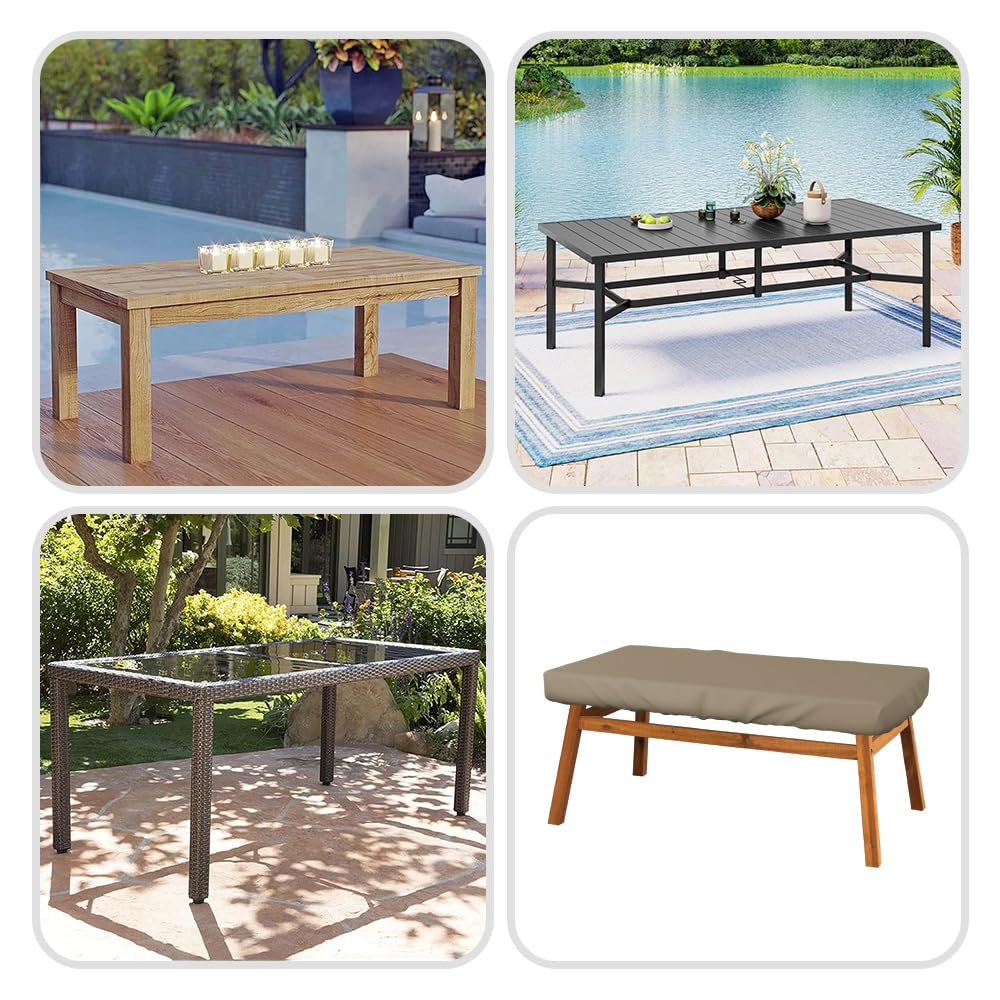 Covers & All Rectangle Table Top Cover, 12 Oz Waterproof UV & Weather Resistant Patio Table Cover, Outdoor Table Cover for Patio Furniture (75" L x 40" W x 5" H, Beige) - Image 9