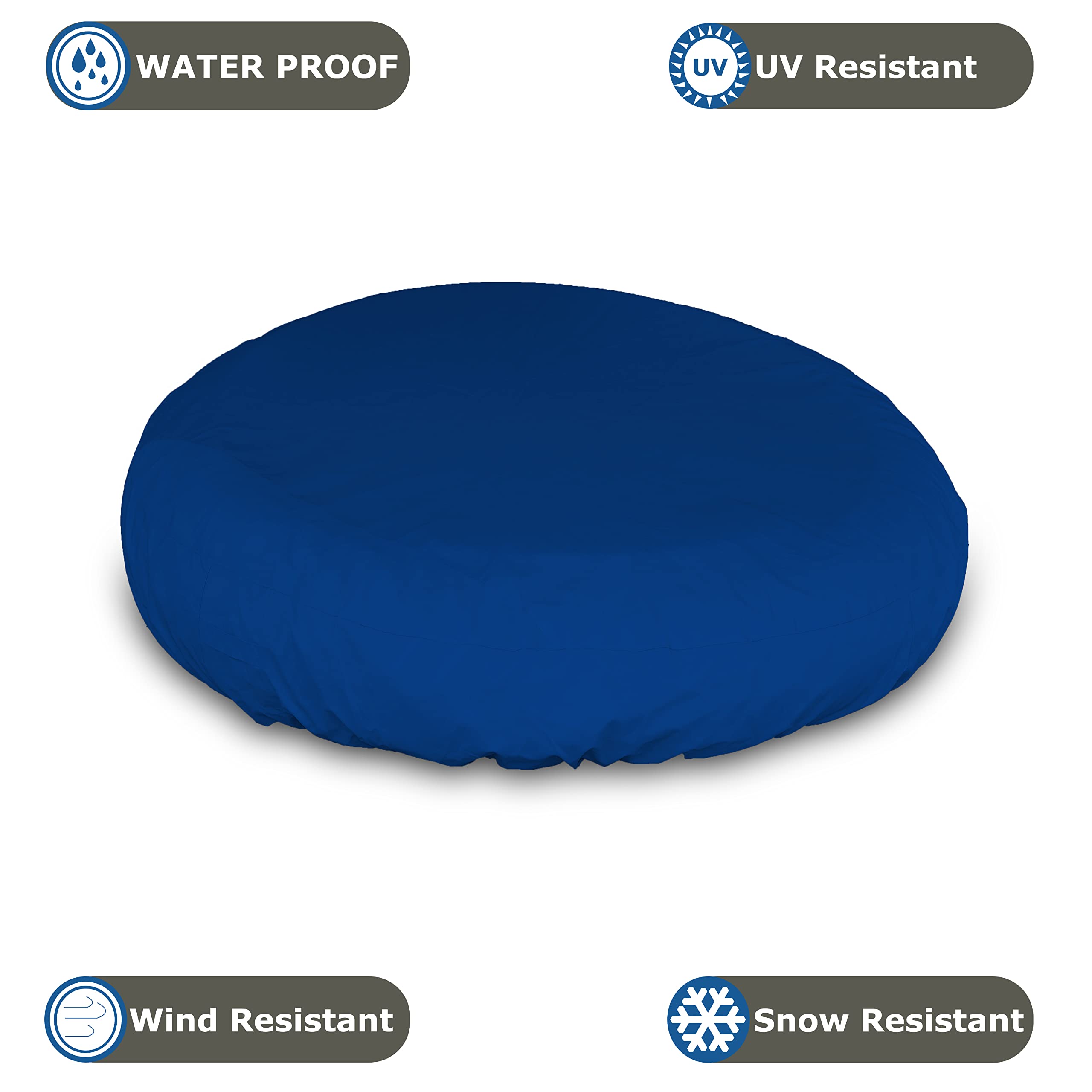 Covers & All Round Daybed Cover, Heavy Duty 18 Oz Waterproof UV & Weather Resistant, Patio Garden Lawn Outdoor Canopy Daybed Sofa Outside Furniture Cover, Elastic (90" Diameter x 35" H, Blue) - Image 3