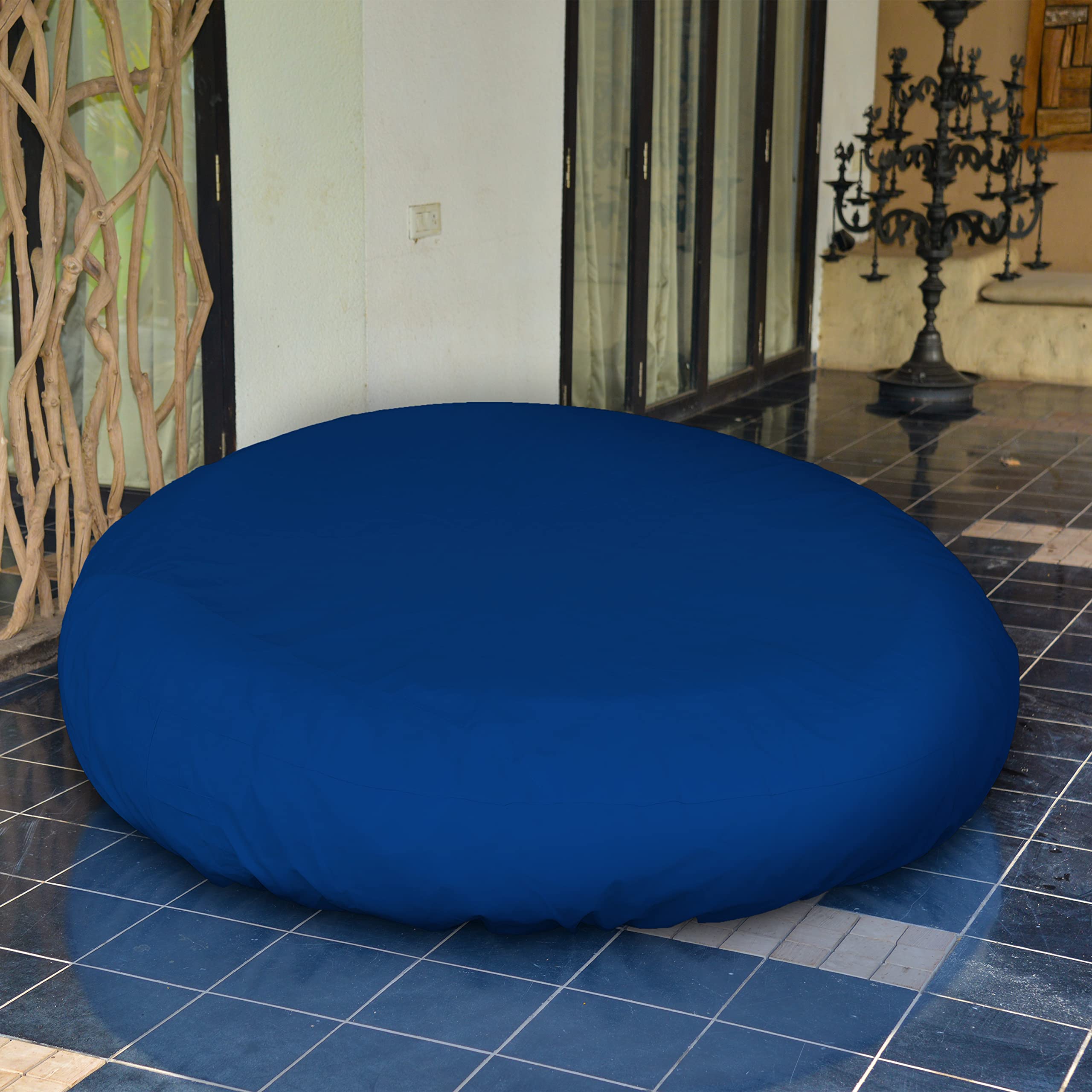 Covers & All Round Daybed Cover, Heavy Duty 18 Oz Waterproof UV & Weather Resistant, Patio Garden Lawn Outdoor Canopy Daybed Sofa Outside Furniture Cover, Elastic (90" Diameter x 35" H, Blue) - Image 5