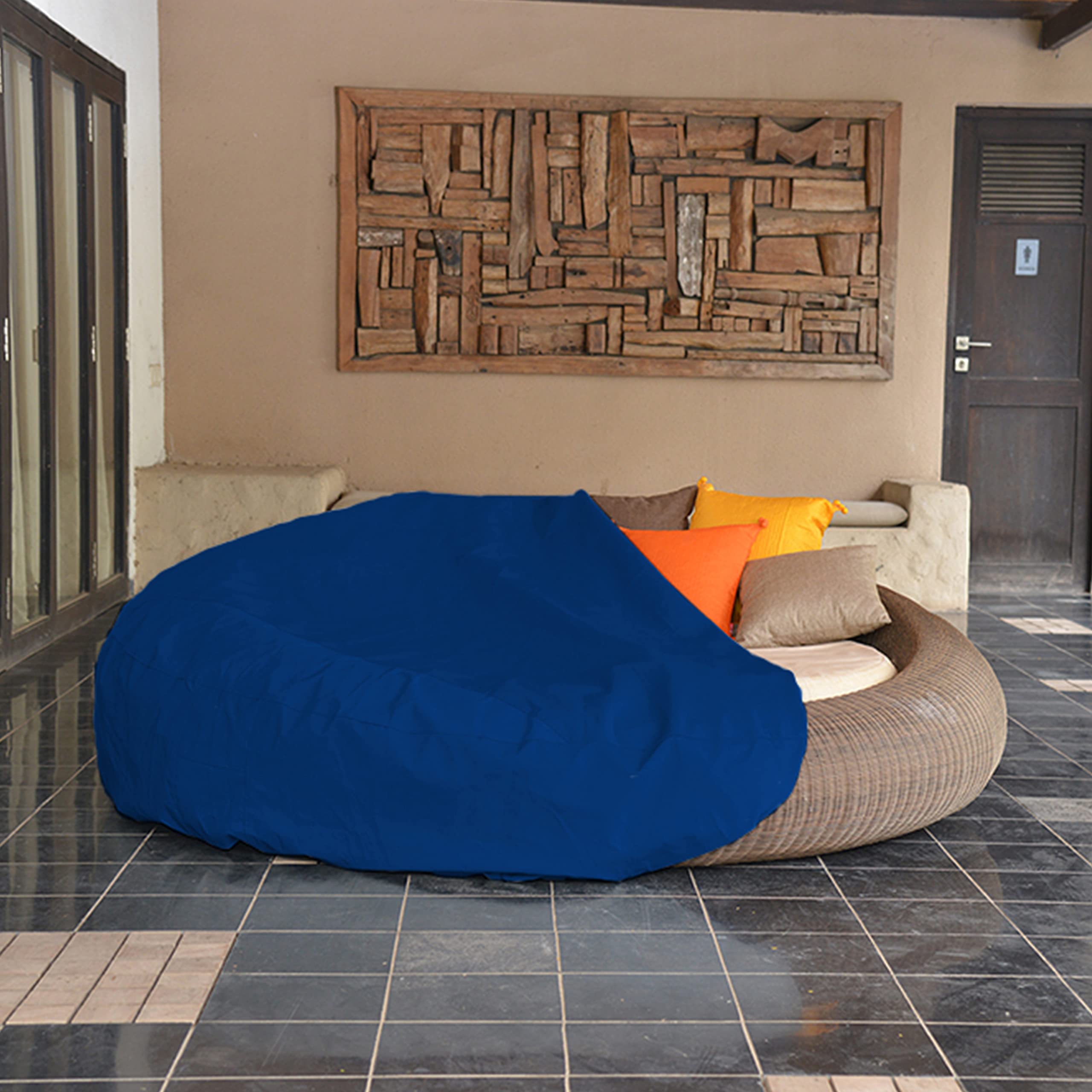 Covers & All Round Daybed Cover, Heavy Duty 18 Oz Waterproof UV & Weather Resistant, Patio Garden Lawn Outdoor Canopy Daybed Sofa Outside Furniture Cover, Elastic (90" Diameter x 35" H, Blue) - Image 6