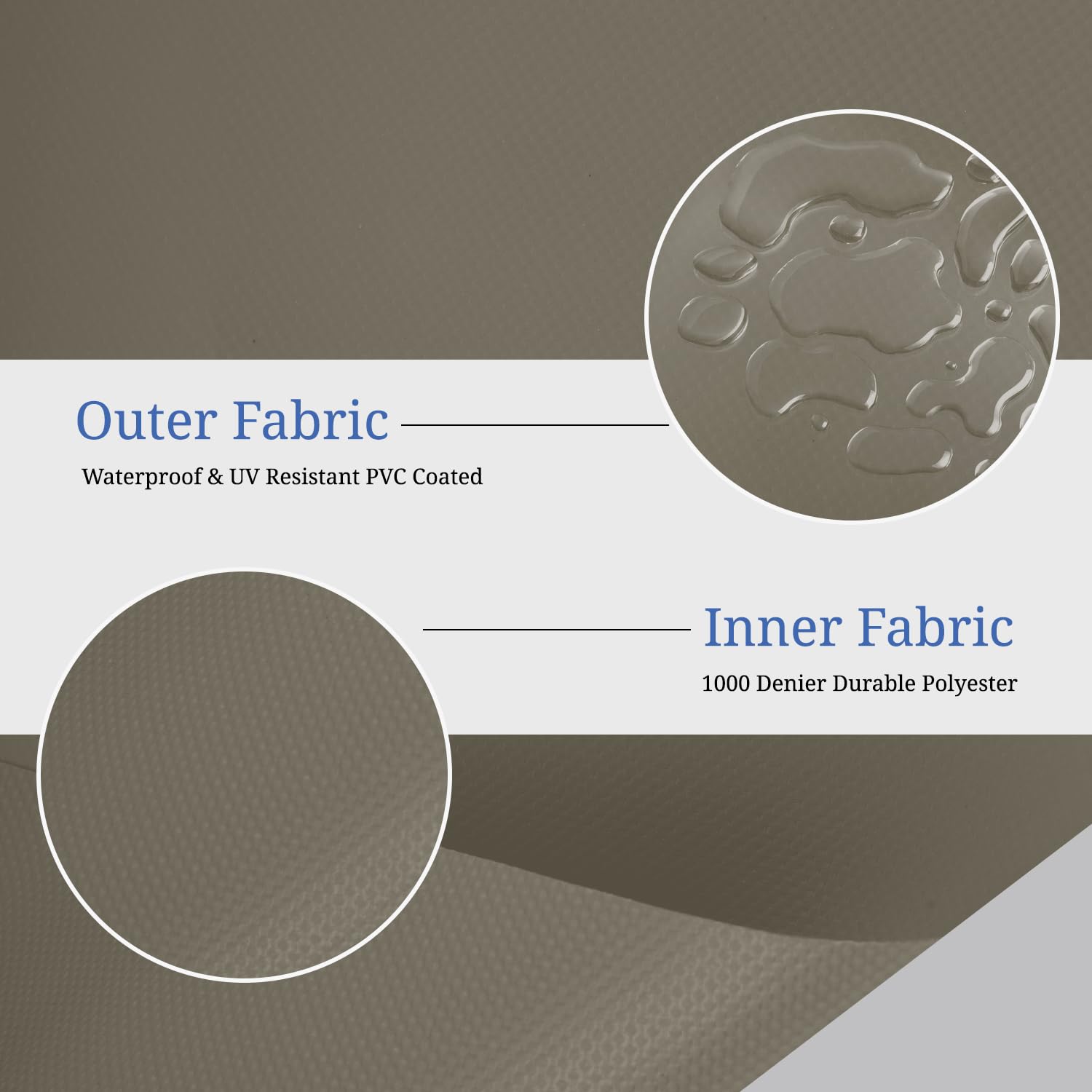 Covers & All Rectangle Table Top Cover, 12 Oz Waterproof UV & Weather Resistant Patio Table Cover, Outdoor Table Cover for Patio Furniture (75" L x 40" W x 5" H, Beige) - Image 3