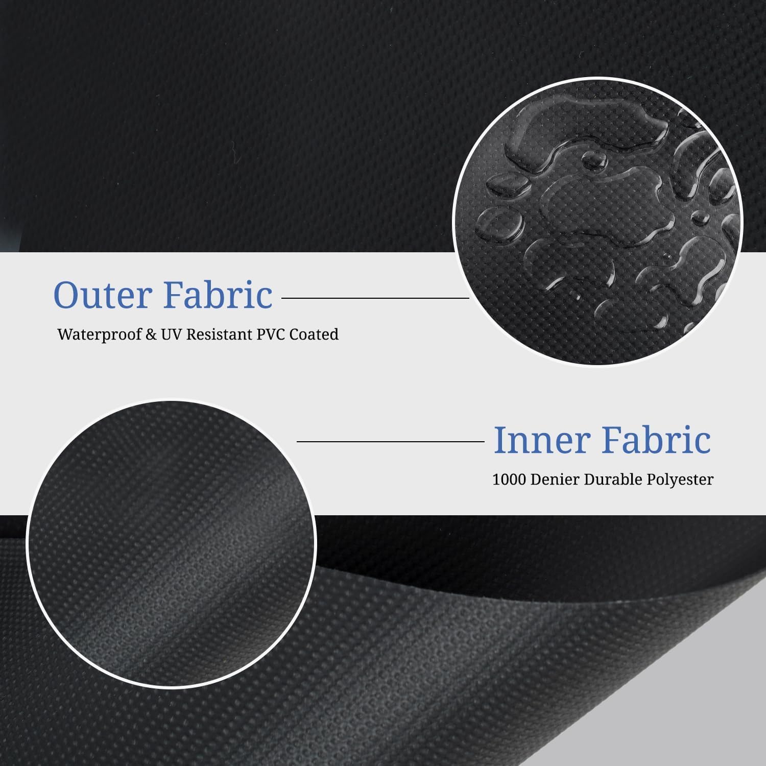 Covers & All Round Table Top Cover, 18 Oz Heavy Duty Waterproof UV & Weather Resistant Patio Table Cover, Outdoor Table Cover for Patio Outdoor Furniture & Coffee Table (30" Diameter x 4" H, Black) - Image 3