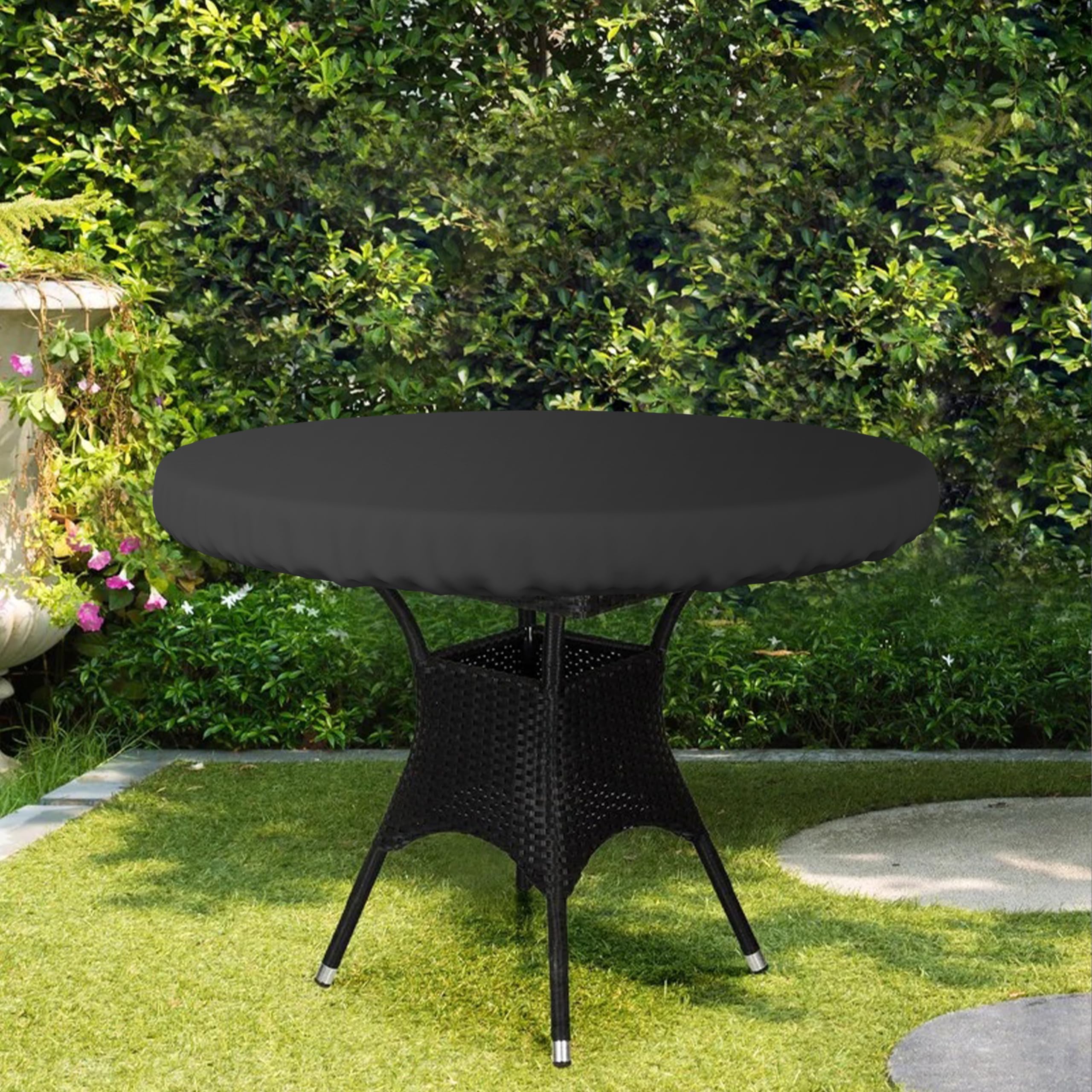 Covers & All Round Table Top Cover, 18 Oz Heavy Duty Waterproof UV & Weather Resistant Patio Table Cover, Outdoor Table Cover for Patio Outdoor Furniture & Coffee Table (30" Diameter x 4" H, Black) - Image 5