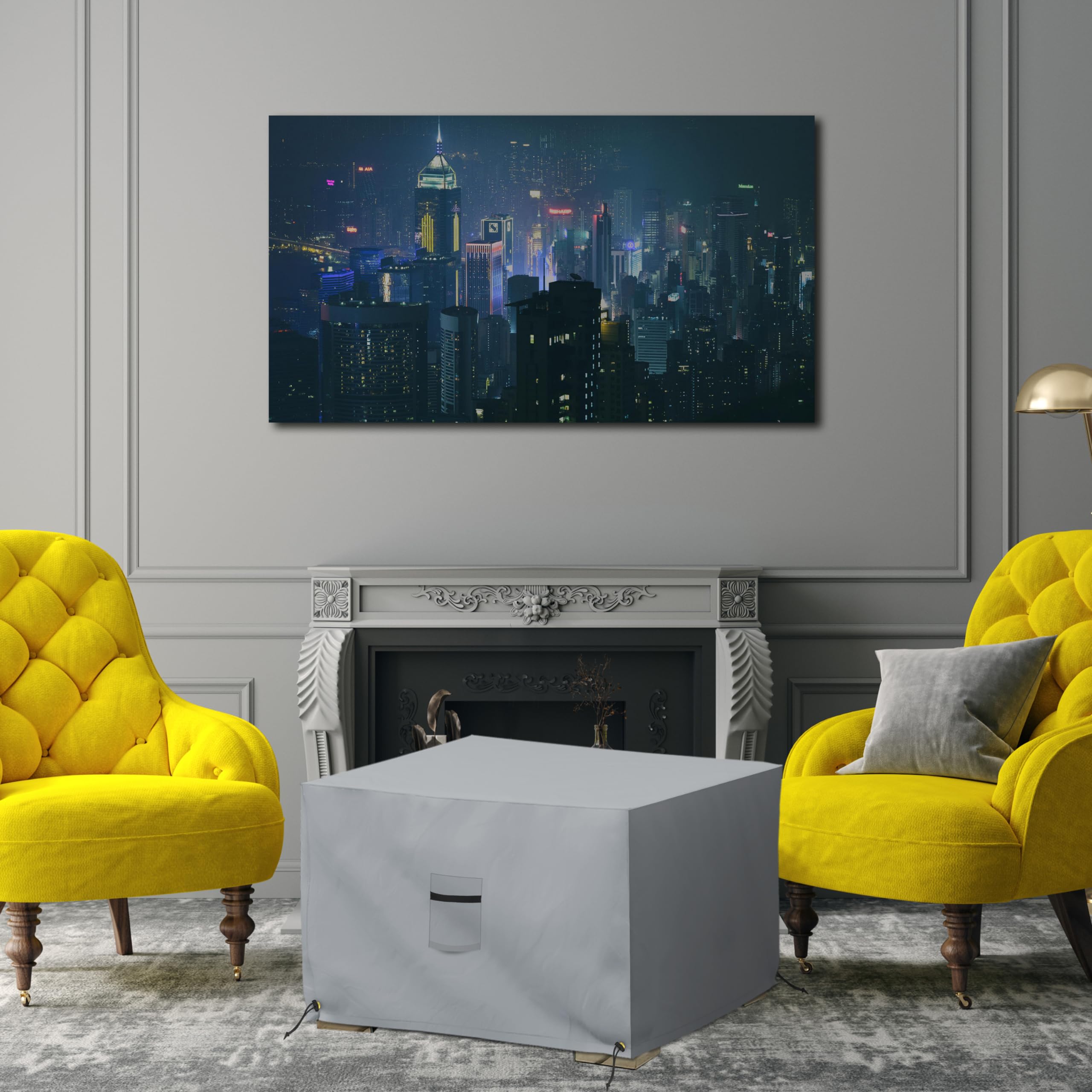 Covers & All Square Ottoman Cover, Heavy Duty 18 Oz Waterproof UV & Weather Resistant Patio Garden Furniture Stool Protector Indoor Outdoor with Air Vents & Drawstrings (23" L x 23" W x 18" H, Gray) - Image 6