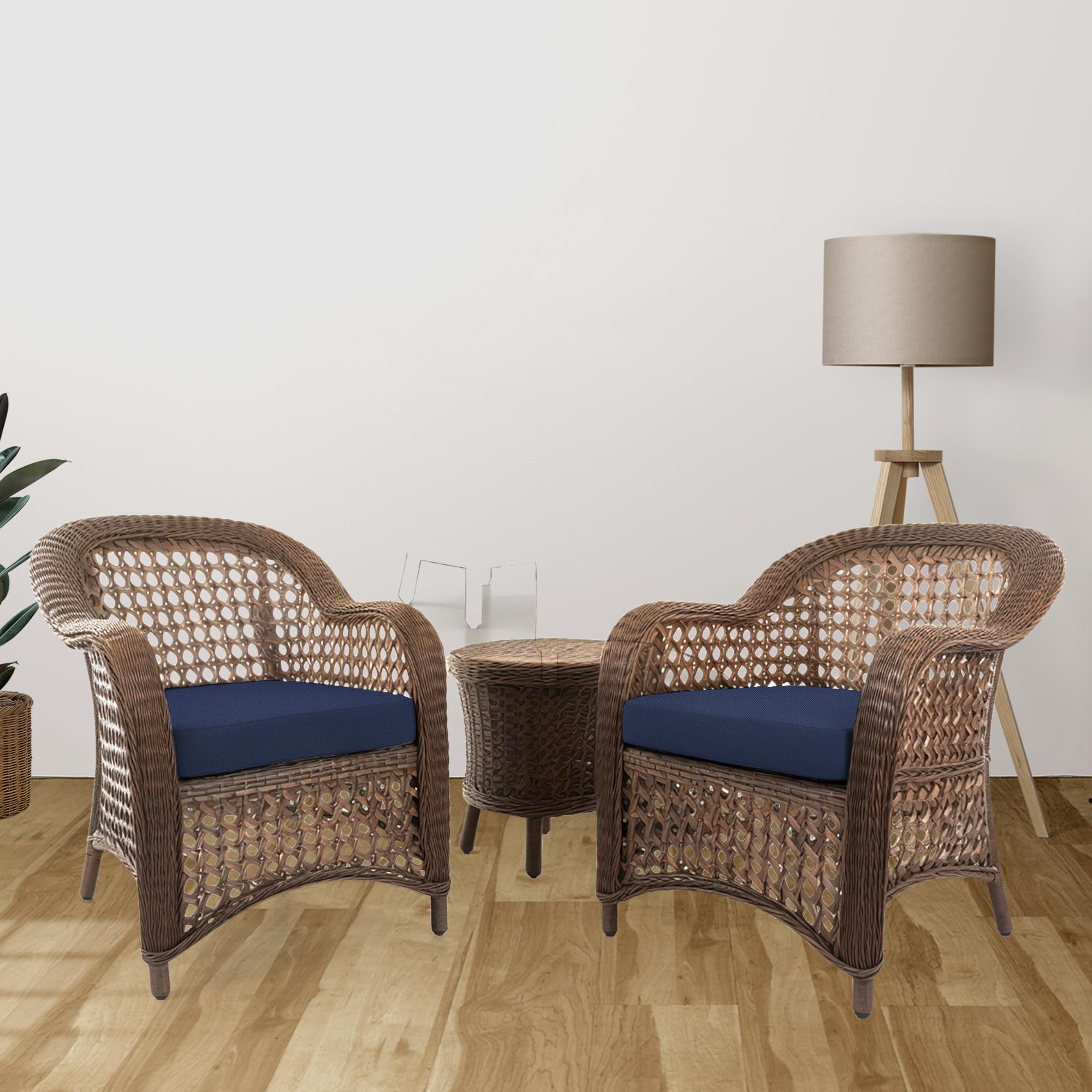 Covers & All Square Outdoor Cushion Covers for Patio Furniture Sets, Water, Tear & UV Resistant Polyester Cushion Slipcover with Zippers (Pack of 2) (16" W x 16" D x 4" Thick, Navy Blue) - Image 6