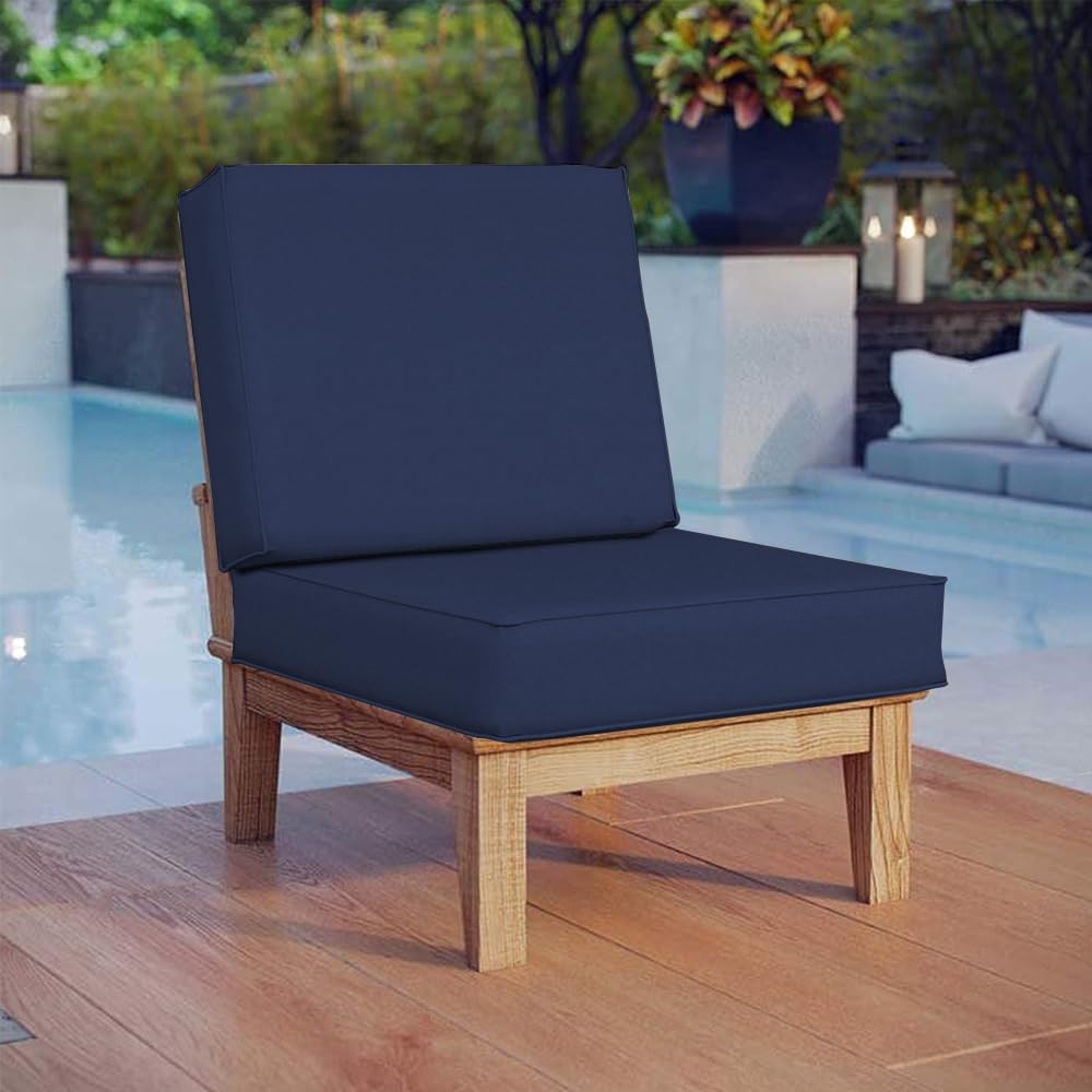 Covers & All Square Outdoor Cushion Covers for Patio Furniture Sets, Water, Tear & UV Resistant Polyester Cushion Slipcover with Zippers (Pack of 2) (16" W x 16" D x 4" Thick, Navy Blue) - Image 7