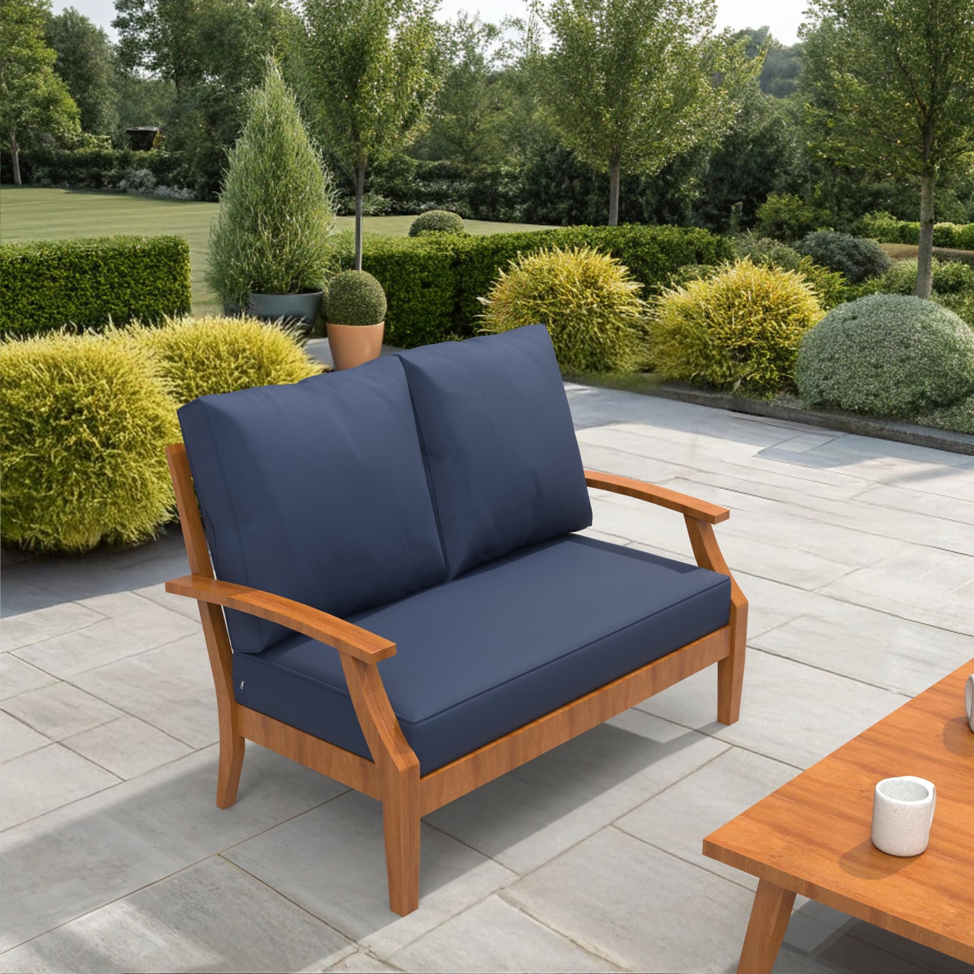 Covers & All Sunbrella Loveseat Cushion for Outdoor Furniture, Foam Seat and Polyfill Back, Fade, UV and Water Resistant Sunbrella Patio Cushions for Outdoor Loveseat - Image 7