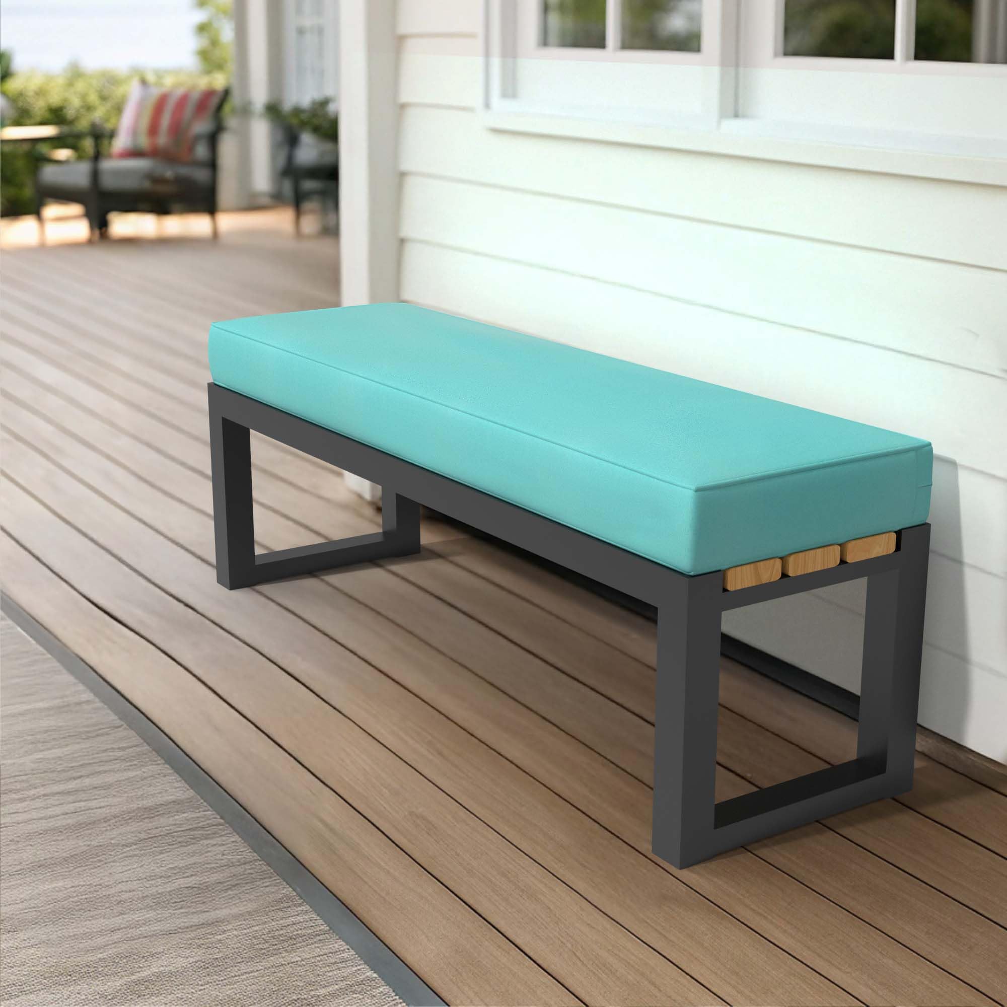 Covers & All Sunbrella Outdoor Bench Cushion, Premium 5″ High-Density Foam, Water-Resistant, UV and Fade Resistant Patio Seating for Outdoor Bench or Patio Swing (18" W X 52" L X 5" H) - Image 5